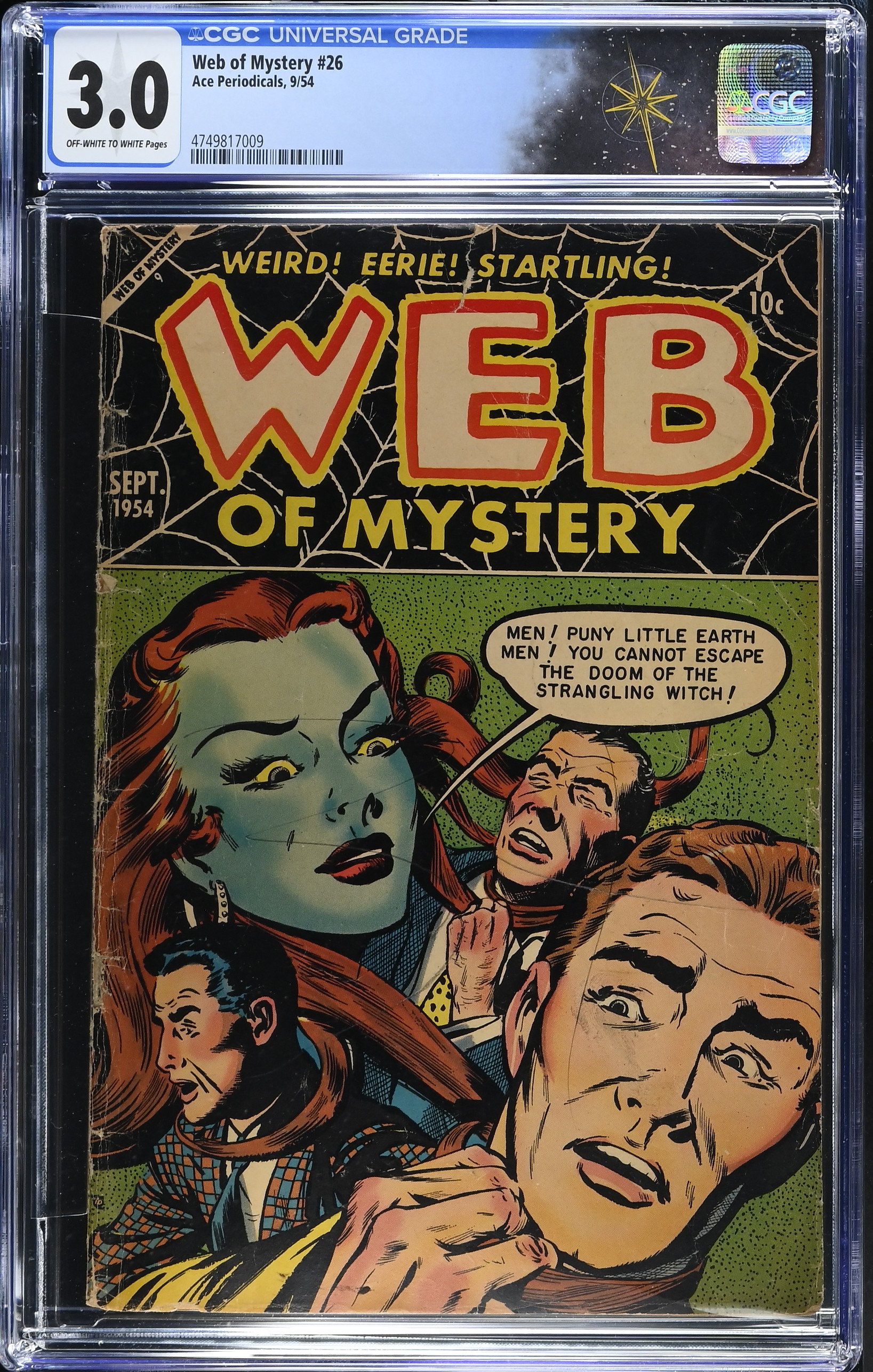 Web of Mystery #26 CGC 3.0 (Ace Periodicals, 1954) Off-White to White Pages