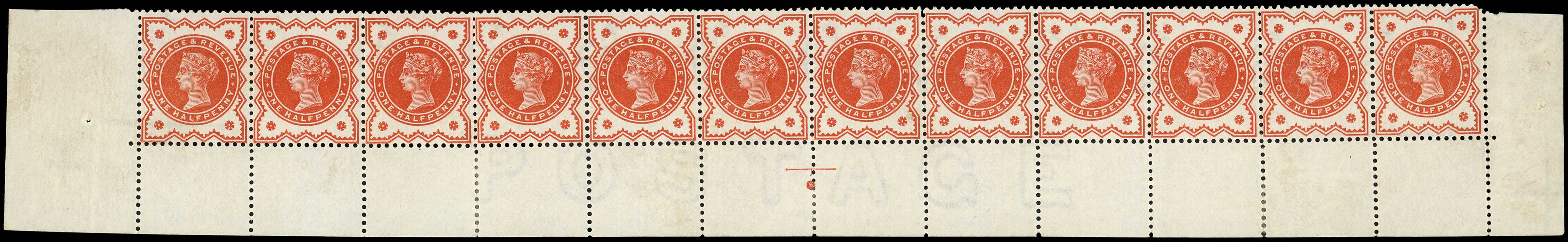 1887-92 1½d deep purple & pale green bottom...