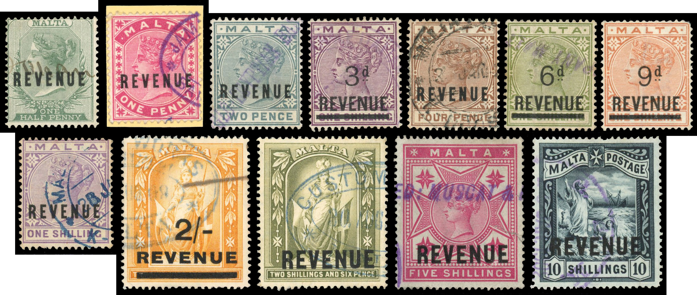 Malta 1899 QV revenue set complete used.
