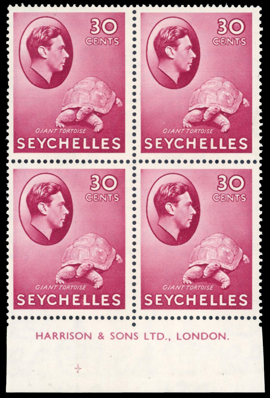 Seychelles SG 142 imprint block mint
