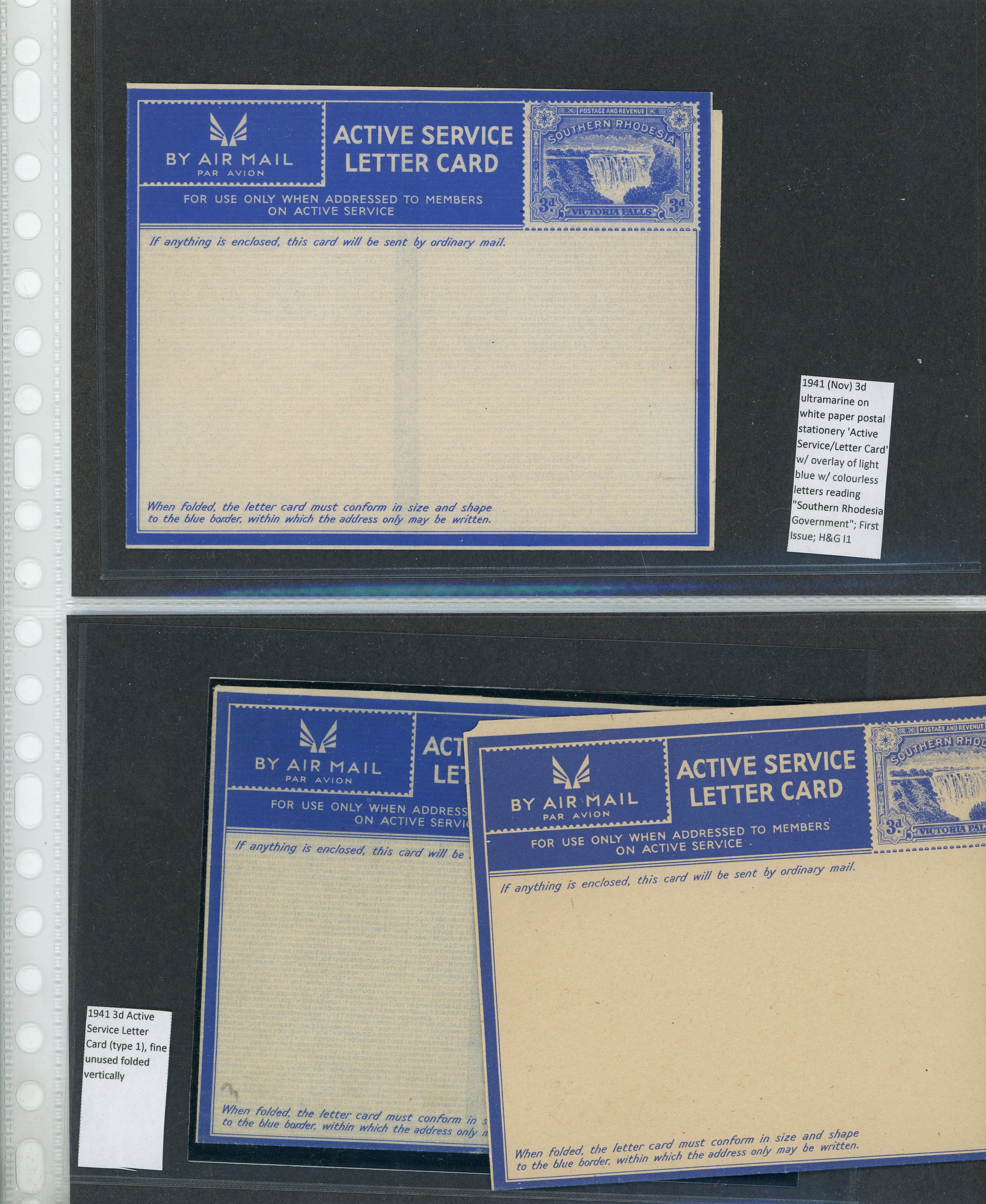 Postal Stationery 1941 Active Service 3d airmail letter cards x15
