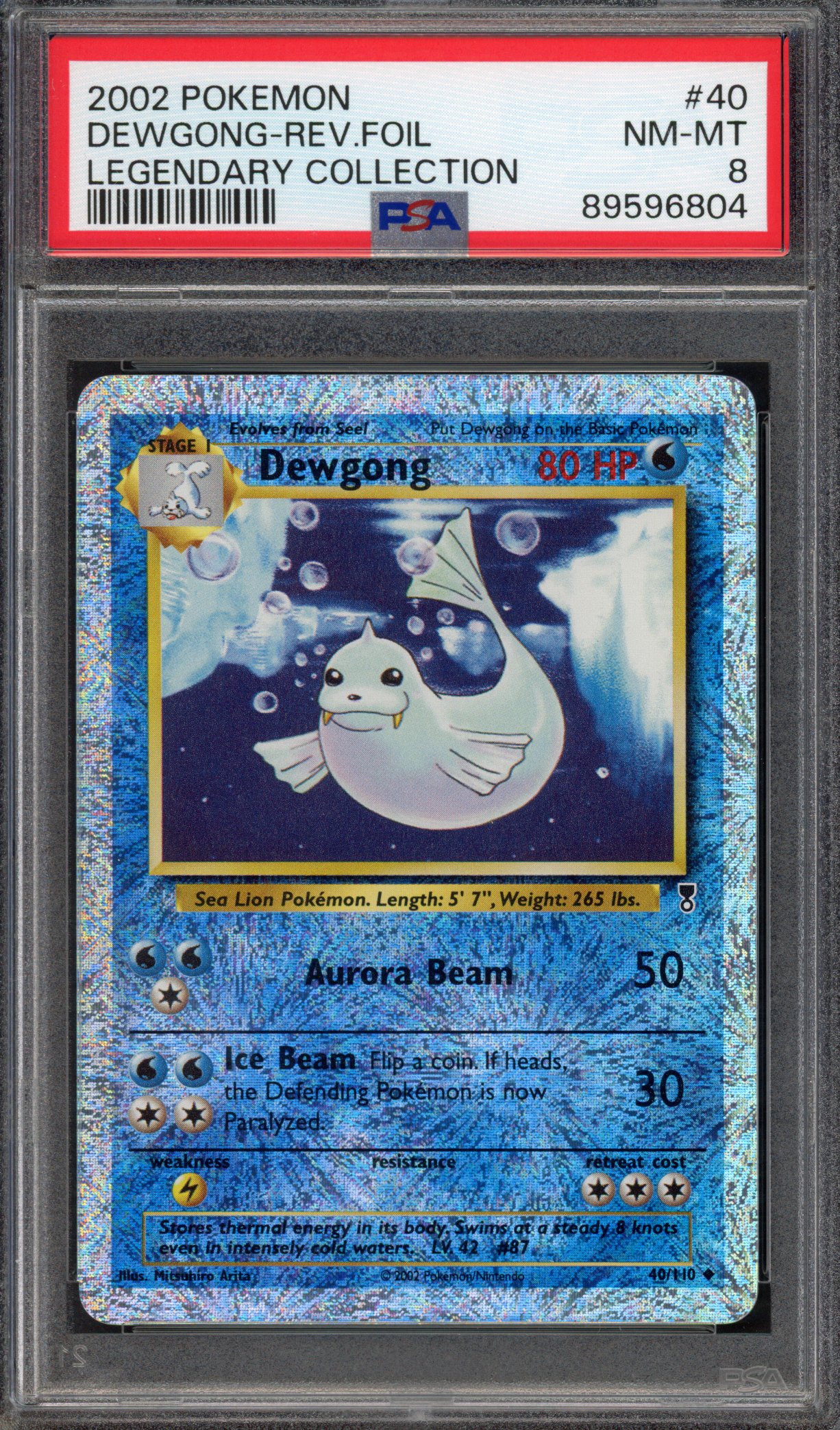 Pokémon TCG PSA 8 Dewgong 40 Reverse Foil, Legendary Collection