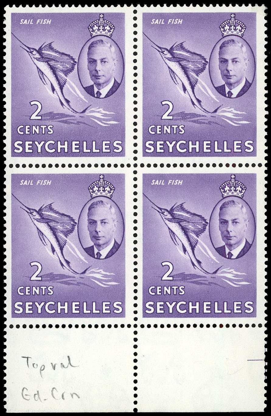 Seychelles SG 158b block mint