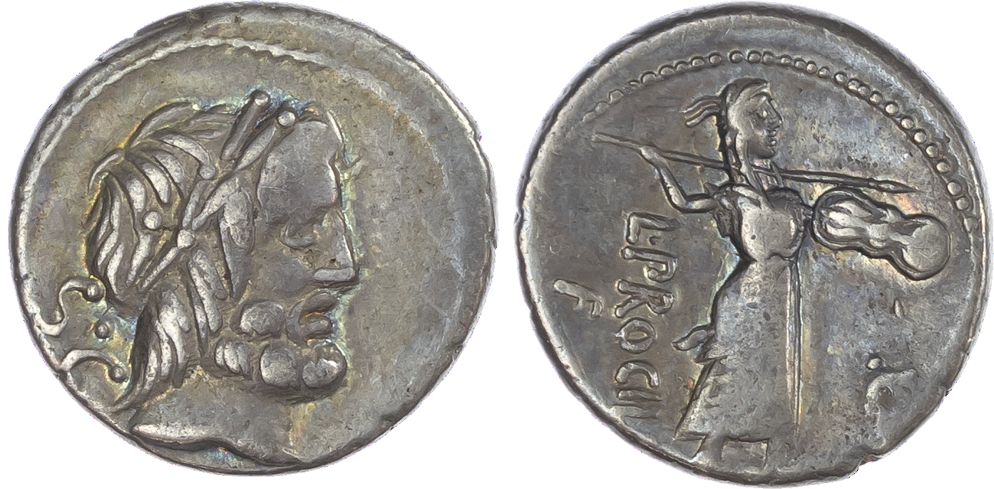 L. Procilius (80 BC) AR Denarius, Rome, 3.89g. Laureate head of Jupiter facing right, S•C behind. Rev. L•PROVIL / F, Juno