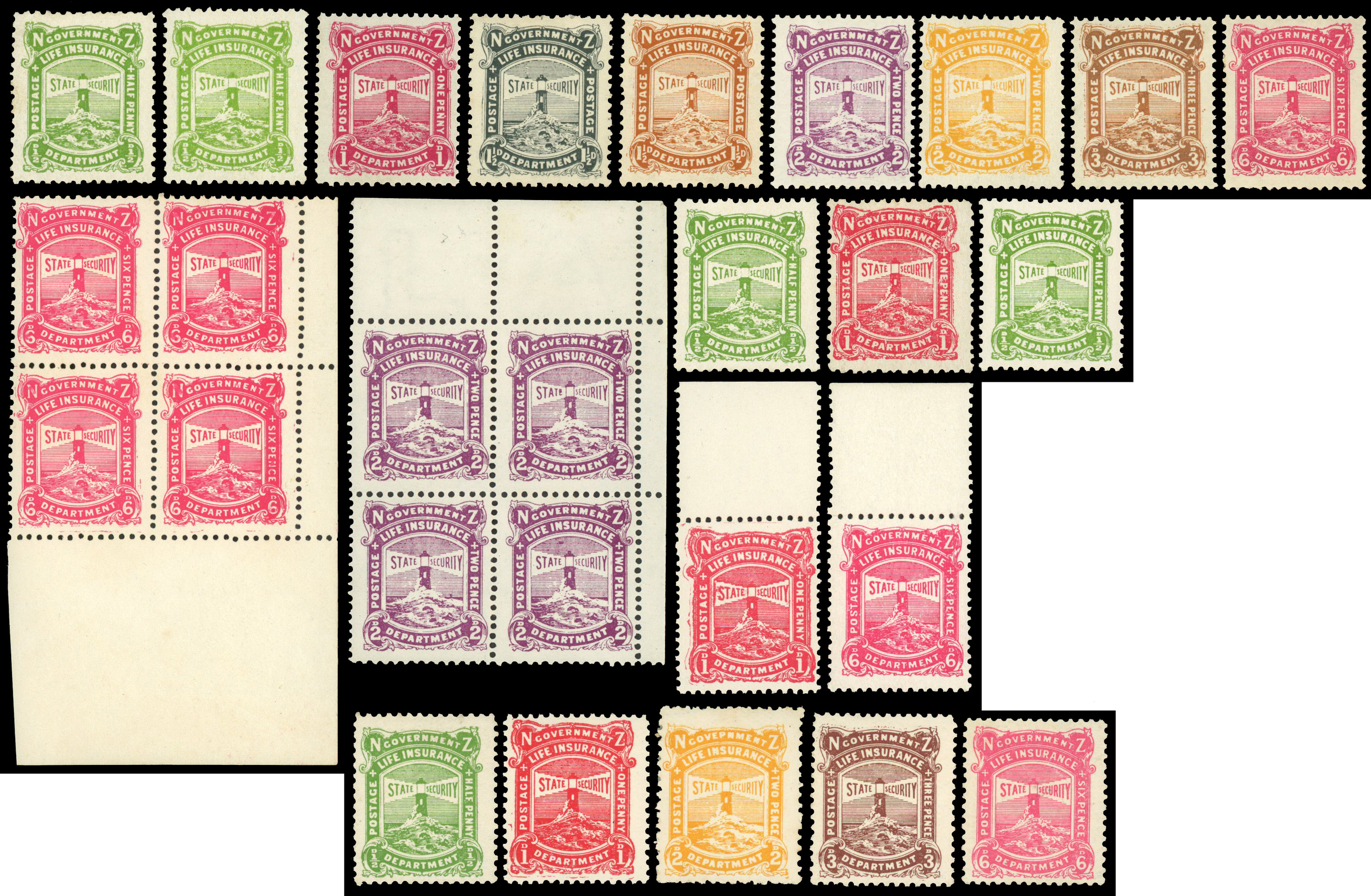 New Zealand 1913-37 life insurance stamps