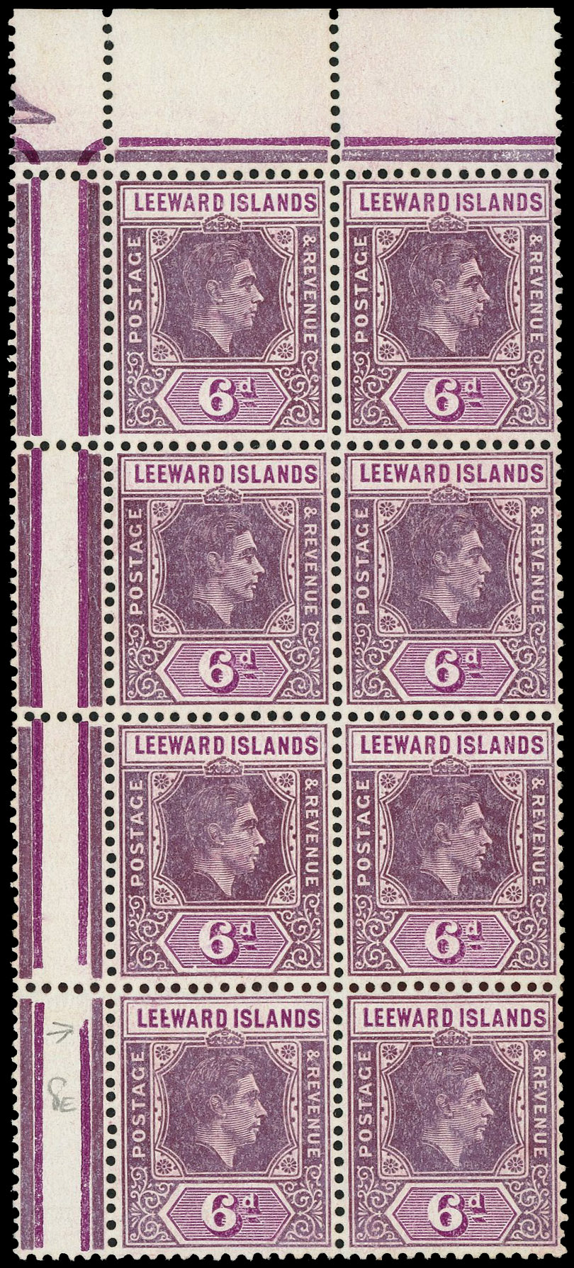 Leeward Islands SG 109ab block mint