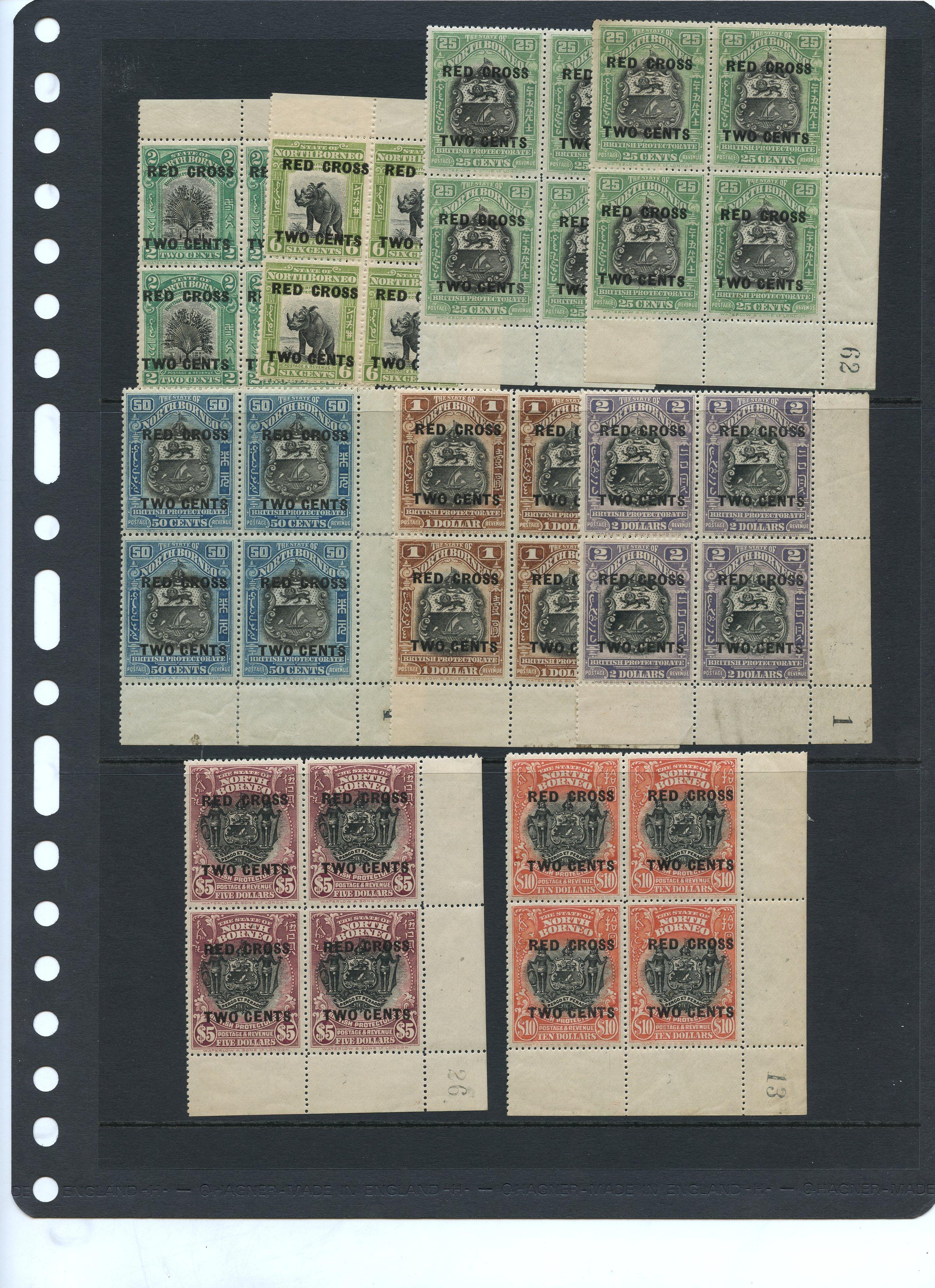 North Borneo SG 214-234 blocks...