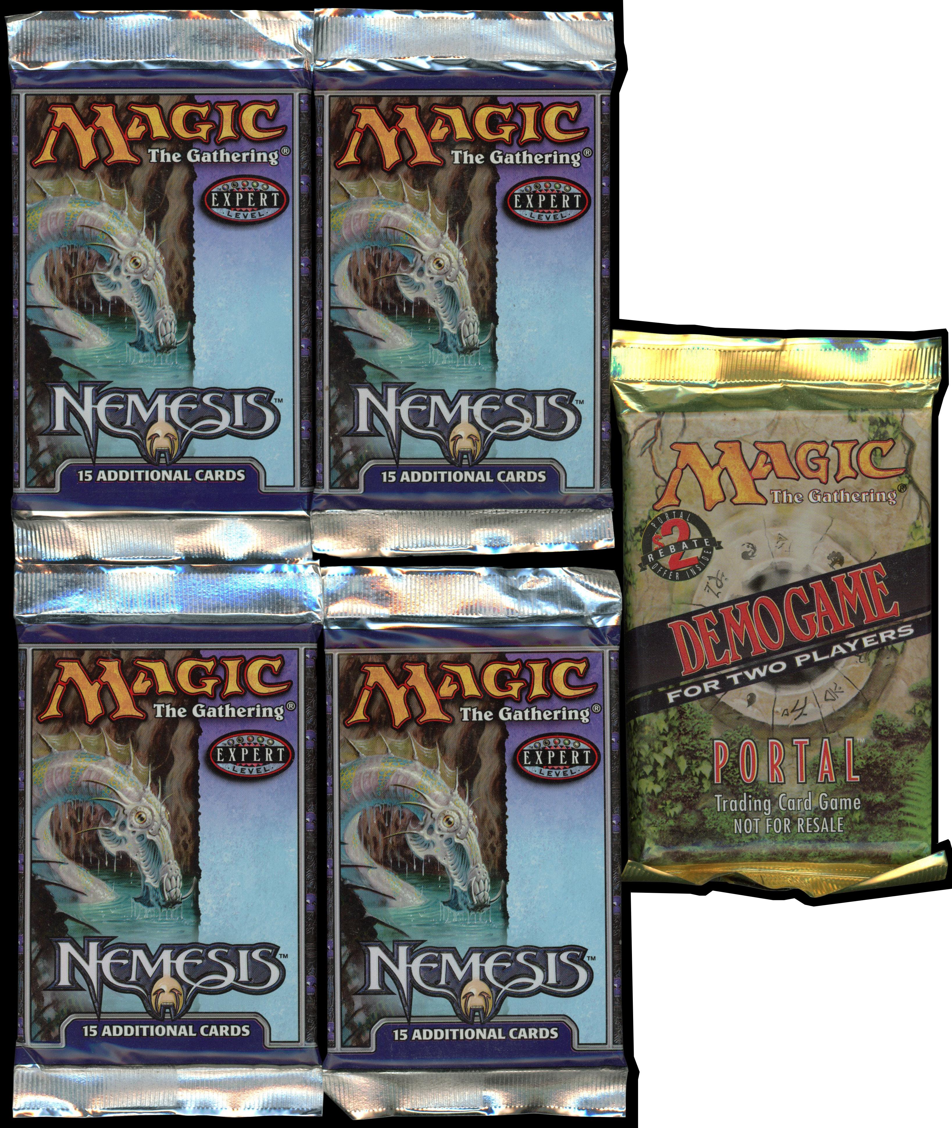 Magic The Gathering - 4x Nemesis Sealed Booster Packs and 1 Portal Demo Pack 