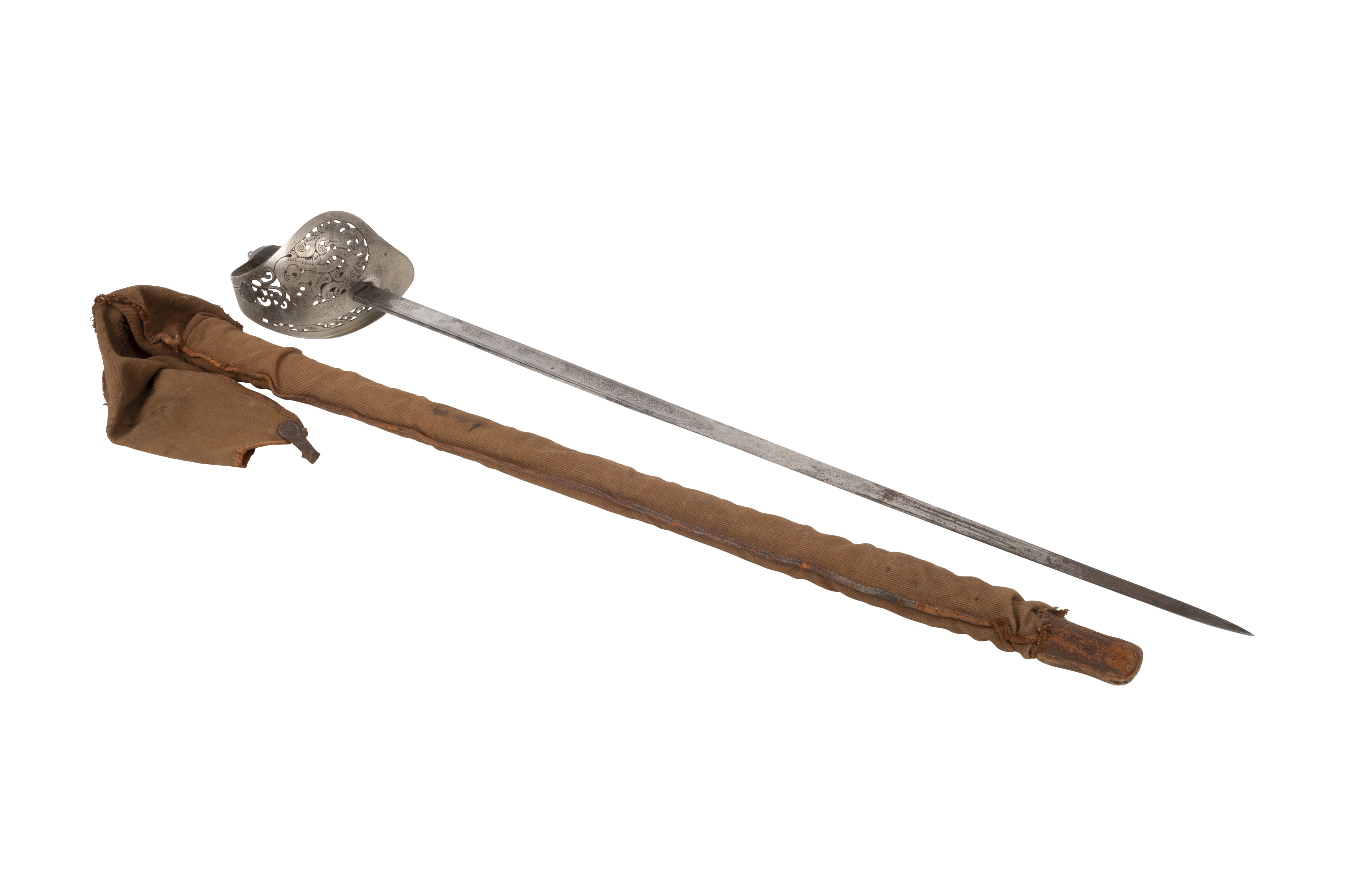 Sword - British George V, Light Infantry Officers Sword with scabbard and bag