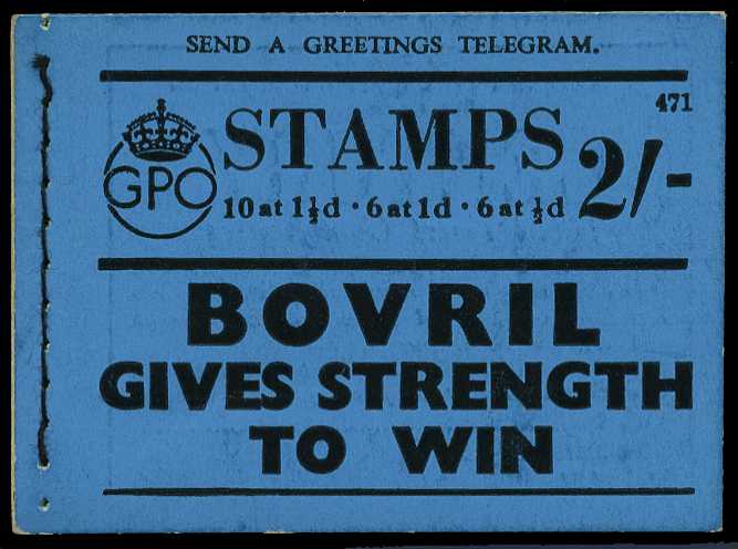 1939 (August) 2/- booklet (#471), perfs on...