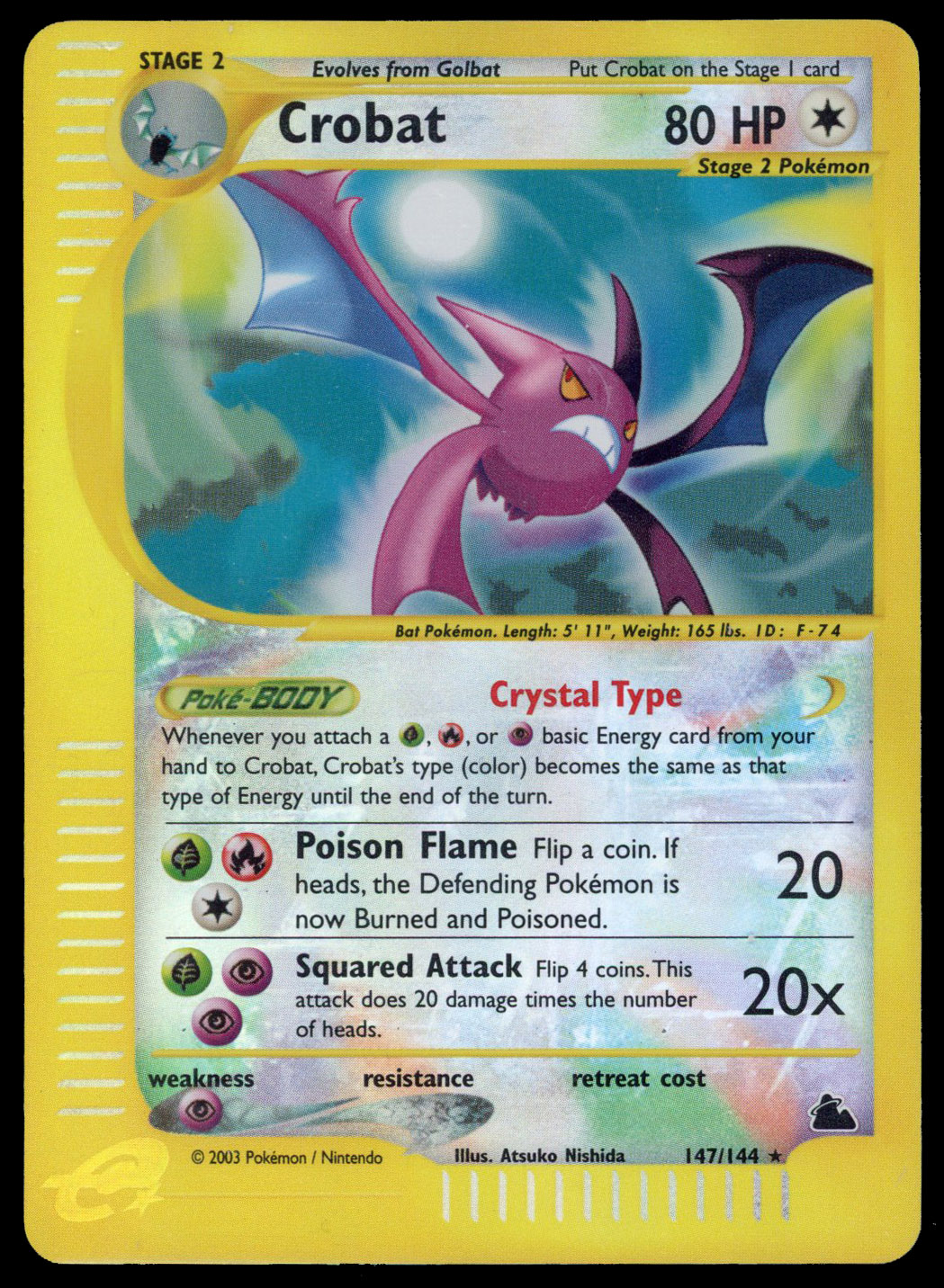 Crobat Crystal Reverse Holo 147/144 - Skyridge