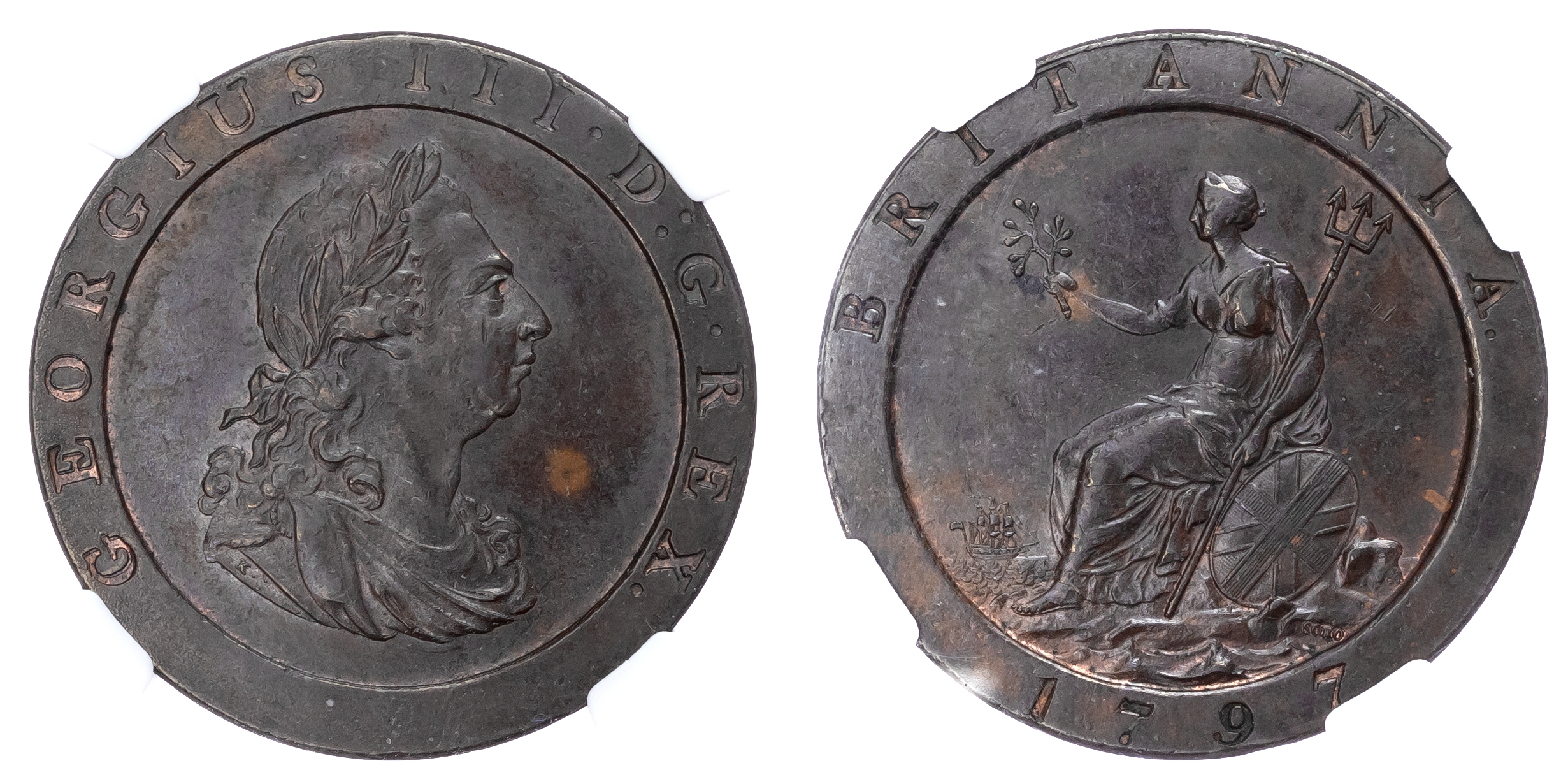 George III (1760-1820) Penny 1797, NGC MS61