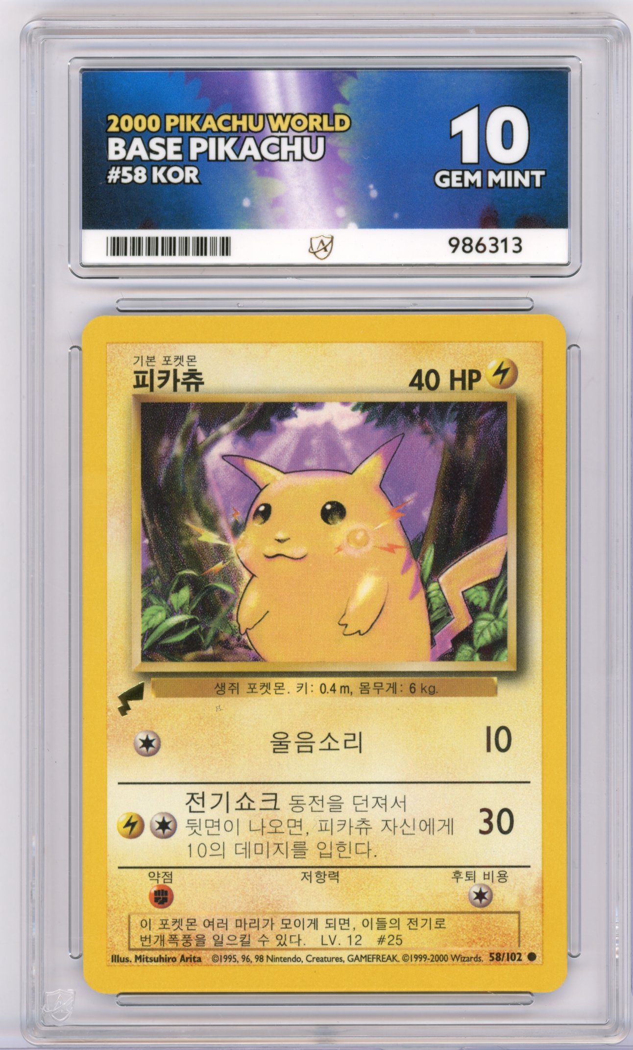 ACE 10 Pikachu (Korean) #58 2000 Pikachu World Collection