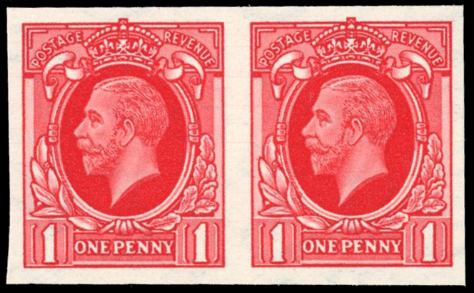 Great Britain 1934 1d Scarlet, Horizontal Pair, BPMA Imprimatur, SG 440c