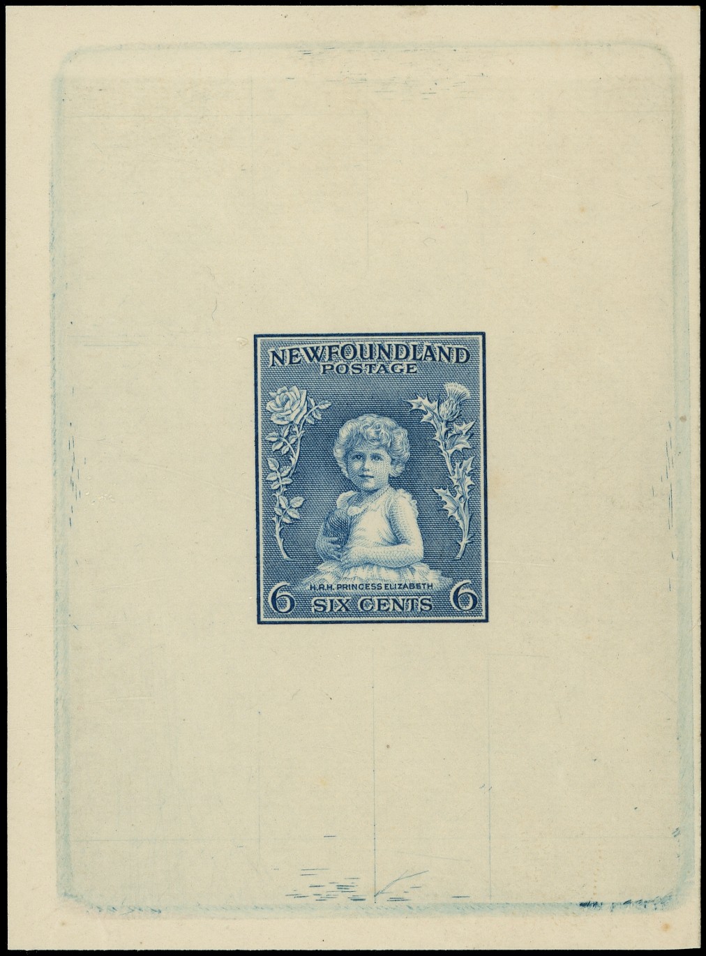 Newfoundland 1932 Resources 6ct Princess Elizabeth die proofs SG...