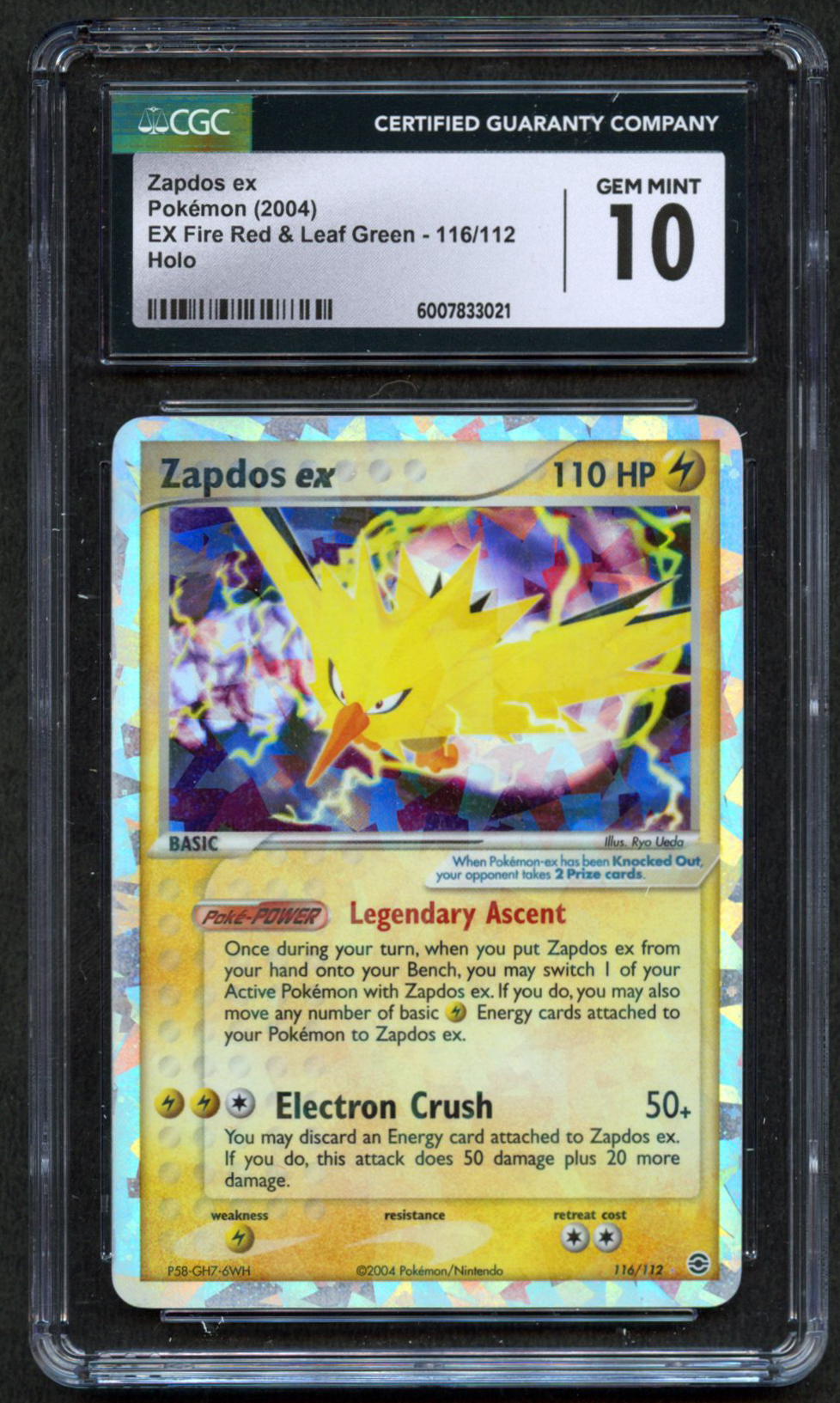 CGC 10 Zapdos ex - EX Fire Red & Leaf Green 2004 - 116/112