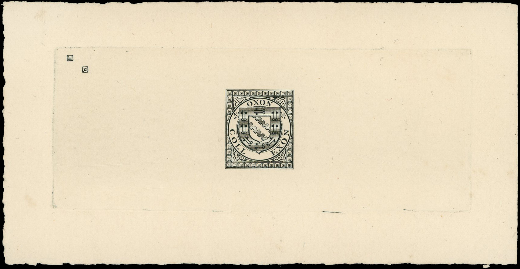 EXETER COLLEGE, OXFORD: 1893 (½d) reprinted die proof