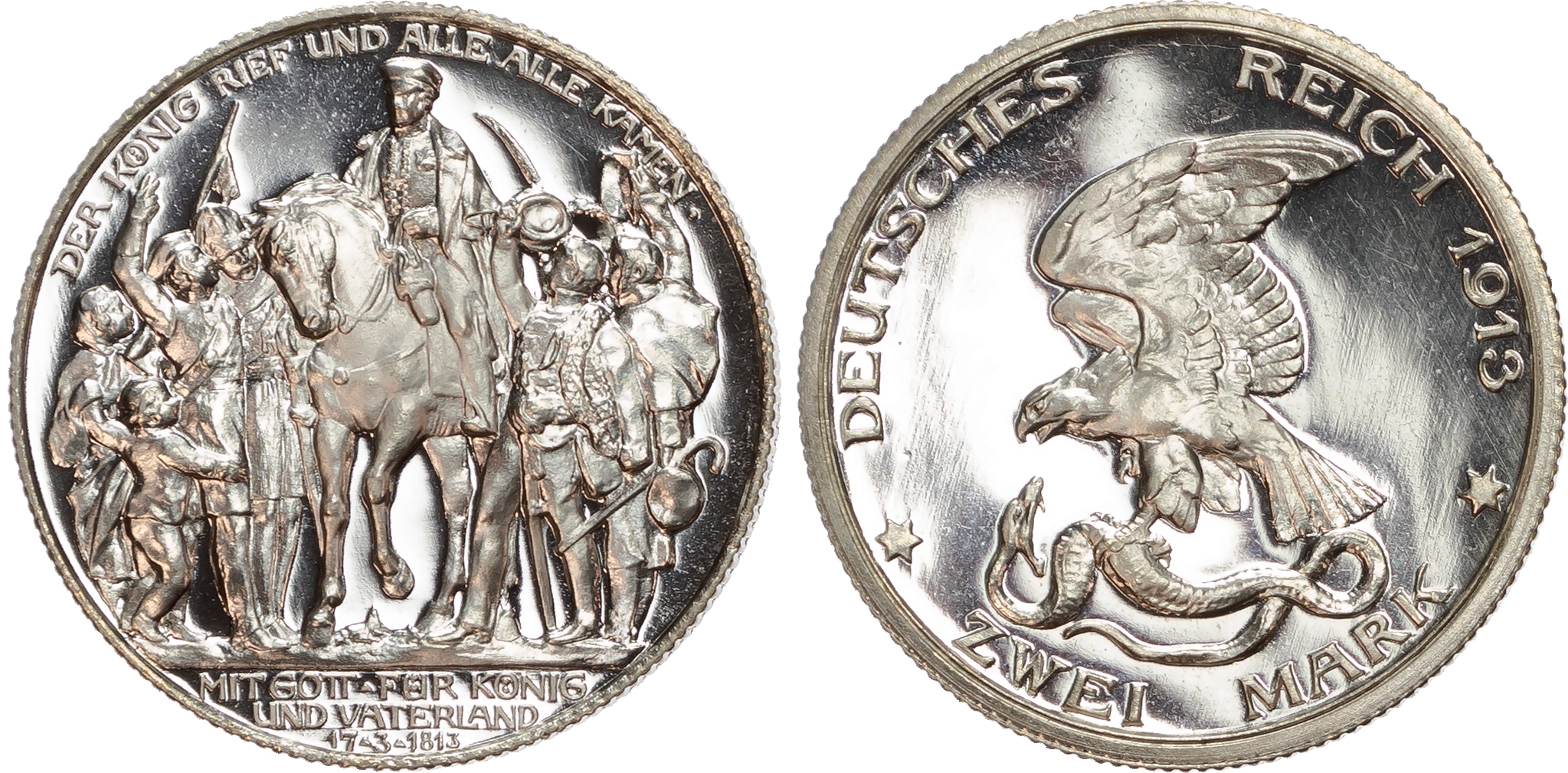 Germany, Prussia, Wilhelm II (1888-1918), Proof silver 2 Marks.