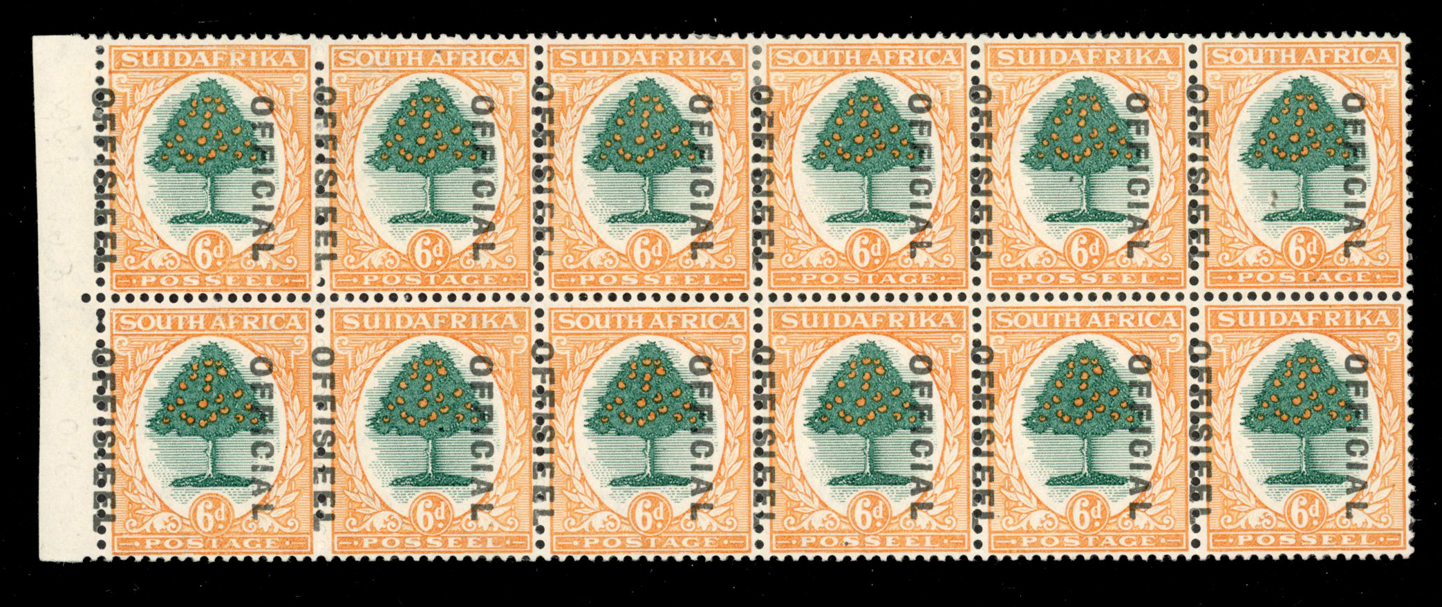 South Africa SG O16/b misplaced opt block mint