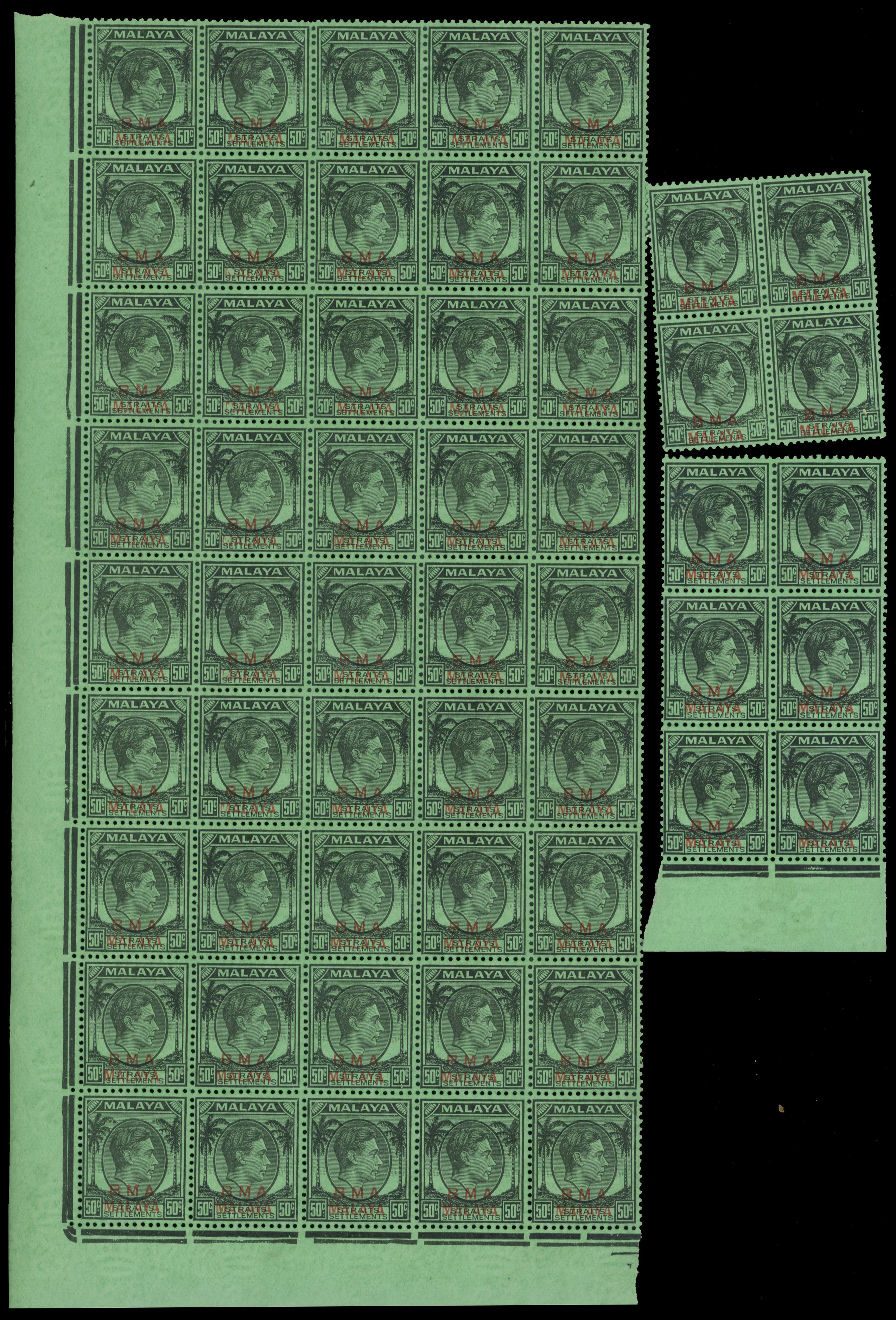 Malaya BMA SG 1/14 multiples mint