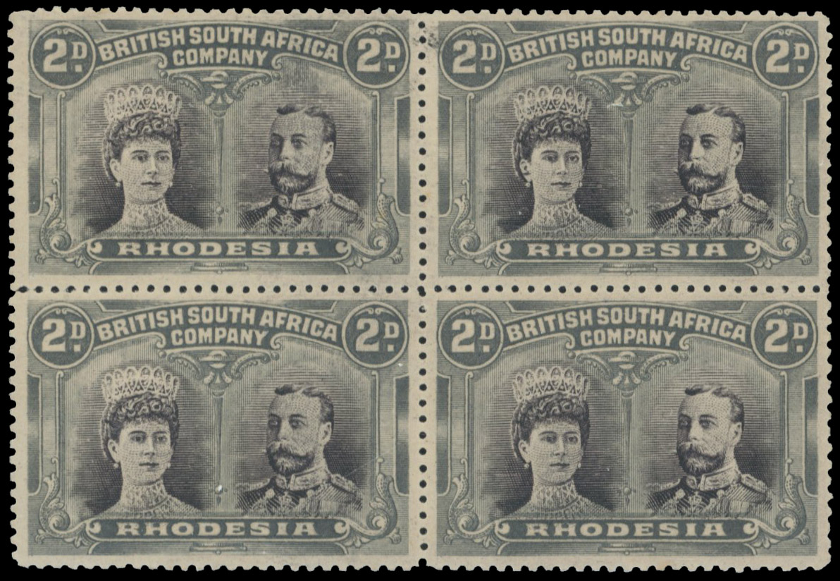 2d black-purple and slate-grey SG 127  block,  position 2 gash in ear mint