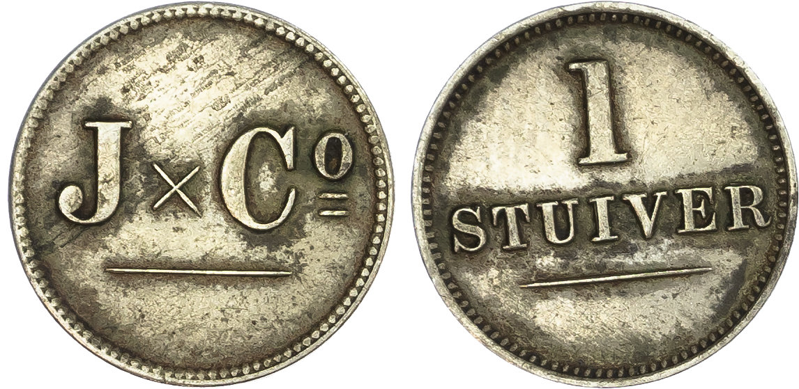 Netherlands East Indies, Curacao. Jesurun & Co. CuNi 1 Stuiver Token. Circa 1874.