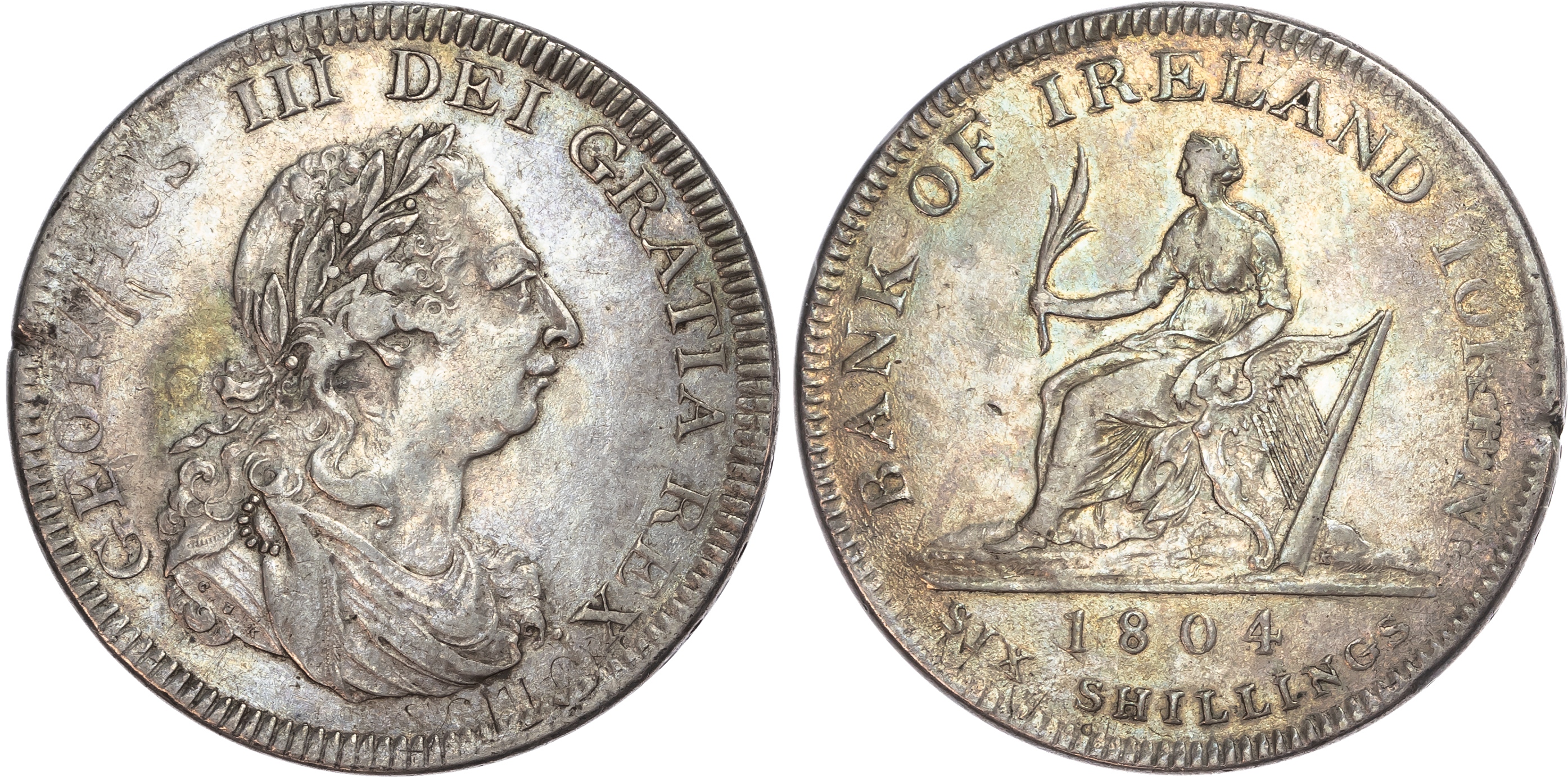 Ireland, George III (1760-1820), Bank of Ireland, six shillings, 1804. 