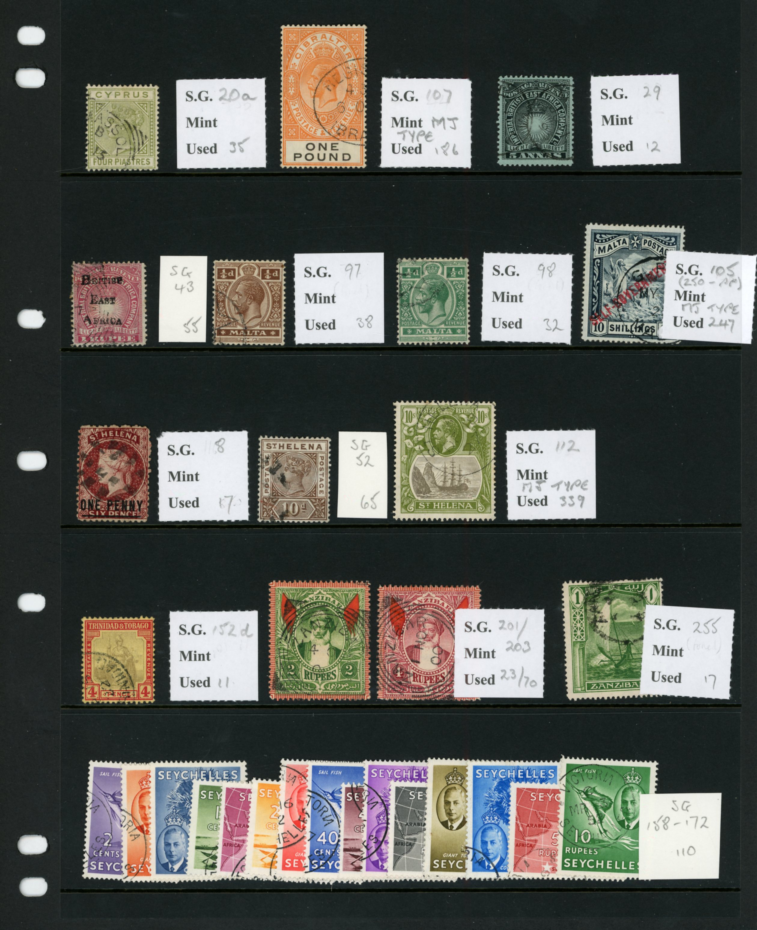 Small used range with Cyprus SG 20a, Gibraltar...