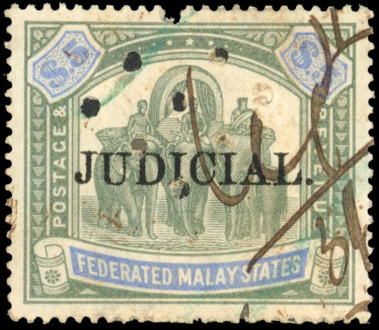 FMS Judicial 1900-4 $5 overprint with serifs used