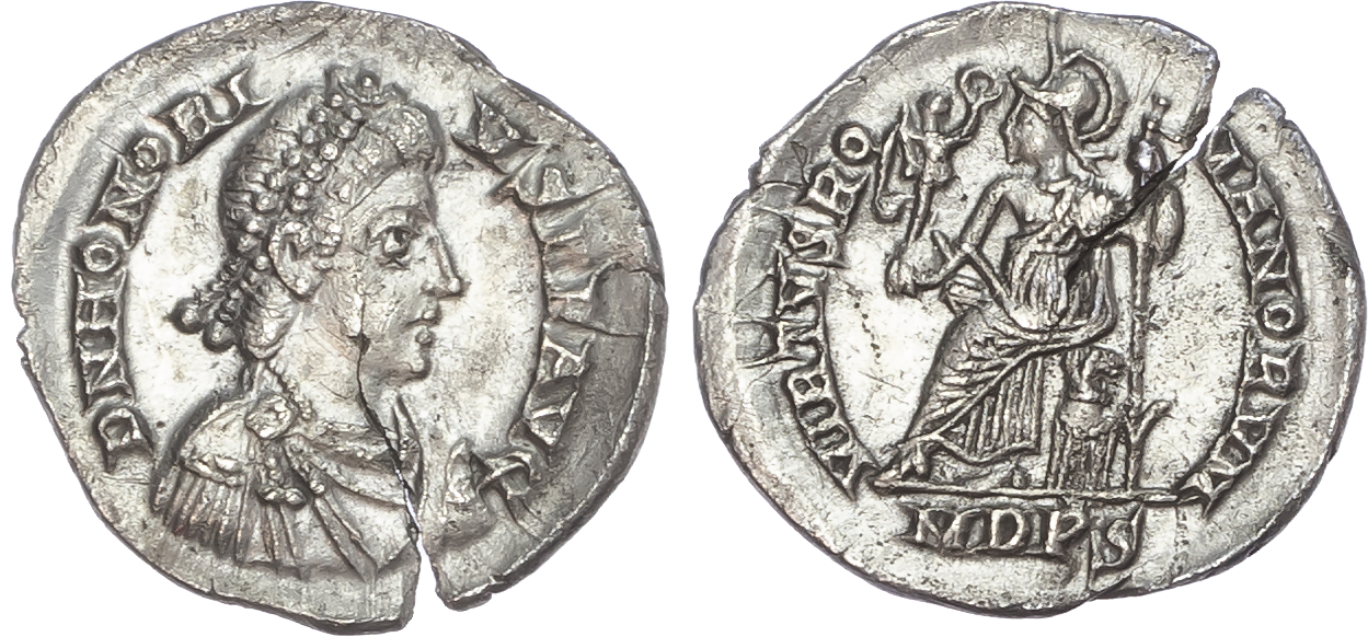 Honorius (AD 393-423) AR Siliqua, Milan, AD 395-402, 1.66g. 