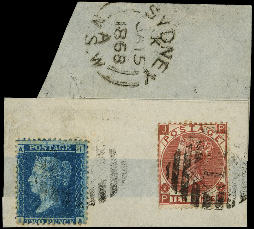 1867 10d deep red-brown Pl.2.