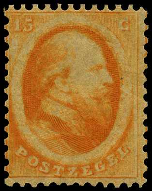 1864 15c orange, large part o.g., a couple...
