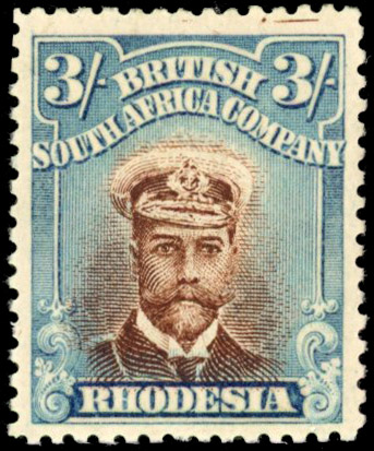 Rhodesia 3/- SG 236b R3/7 printer's mark and snowstorm mint