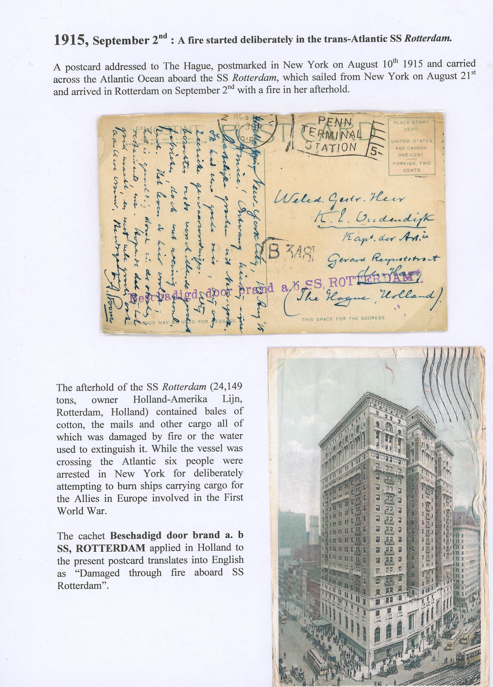 DISASTER MAIL: First World War 1915-1918...