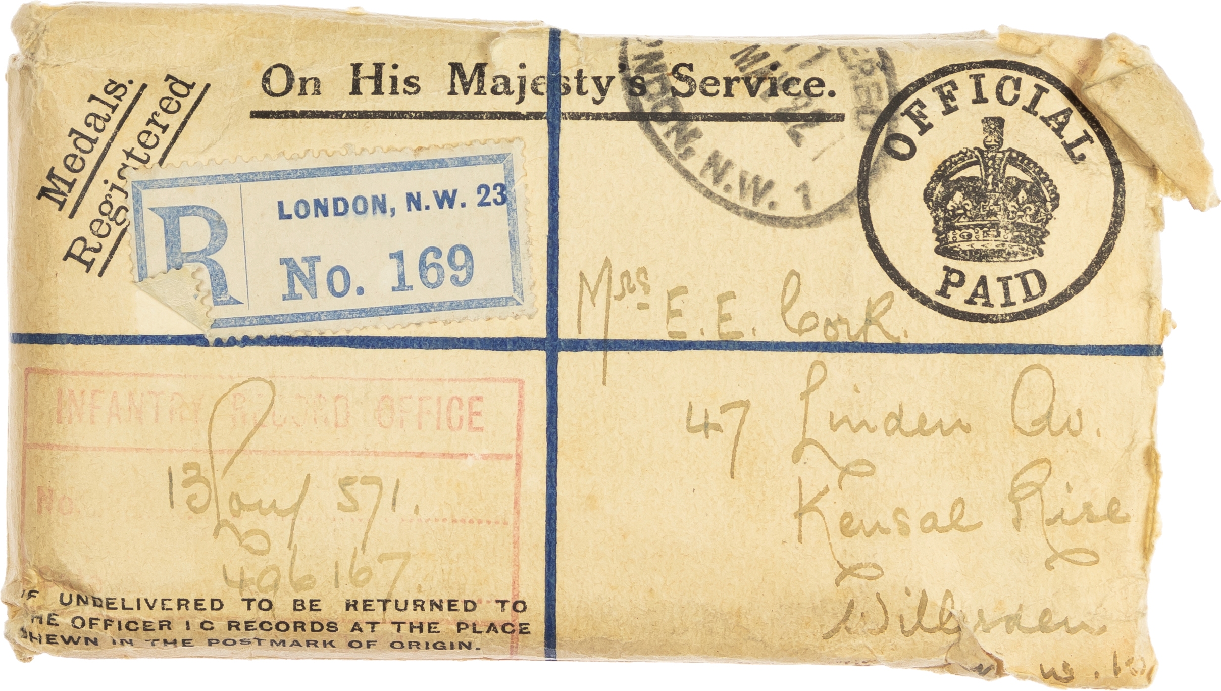 A Great War, Somme 1918 Casualty Group of 4 awarded to Private John William Cork