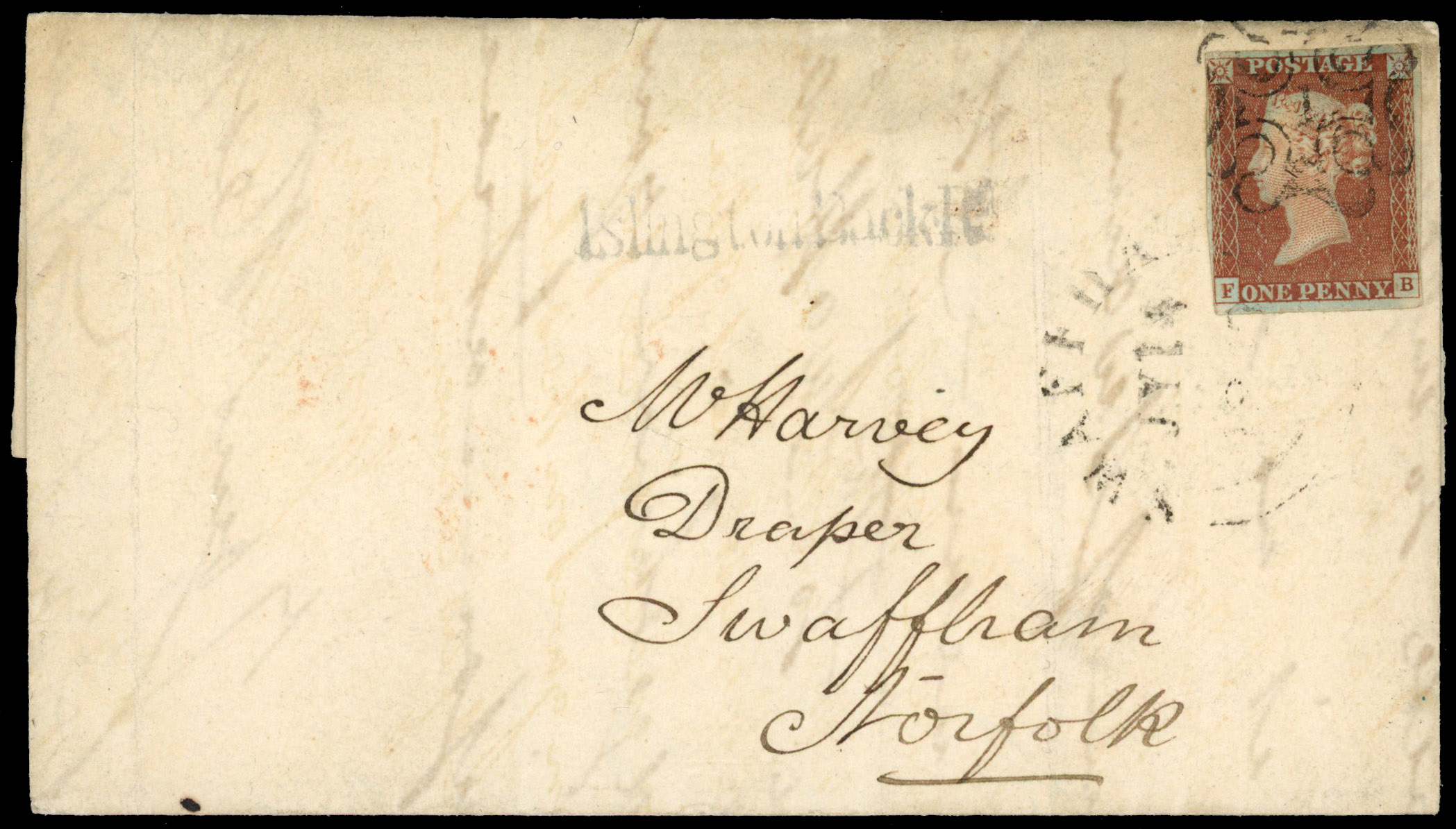 GB 1843-44 covers cancelled by numbers 1-12 in Maltese Crosses
