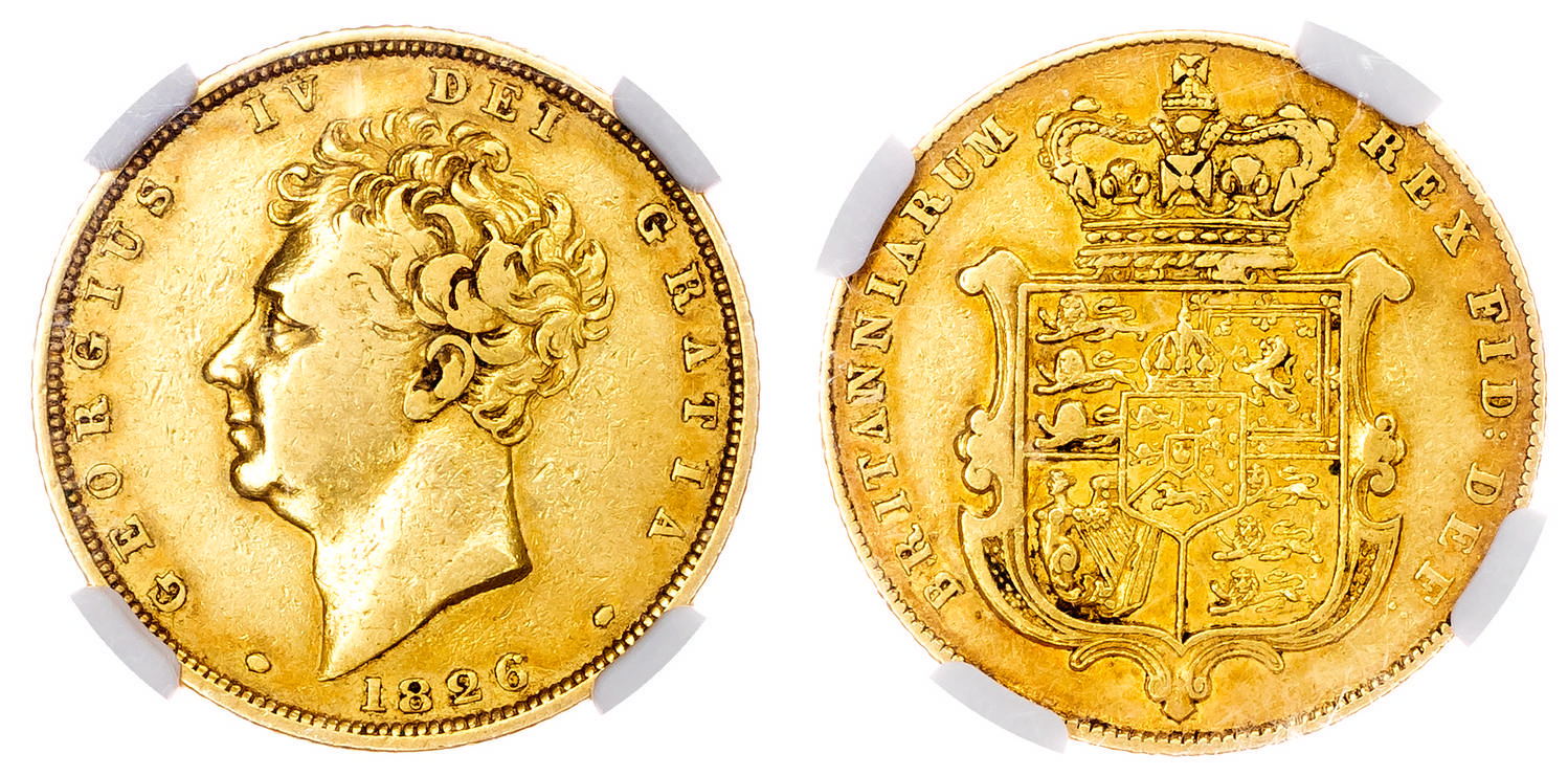 George IV (1820-1830), AV Sovereign, 1826. NGC VF 30