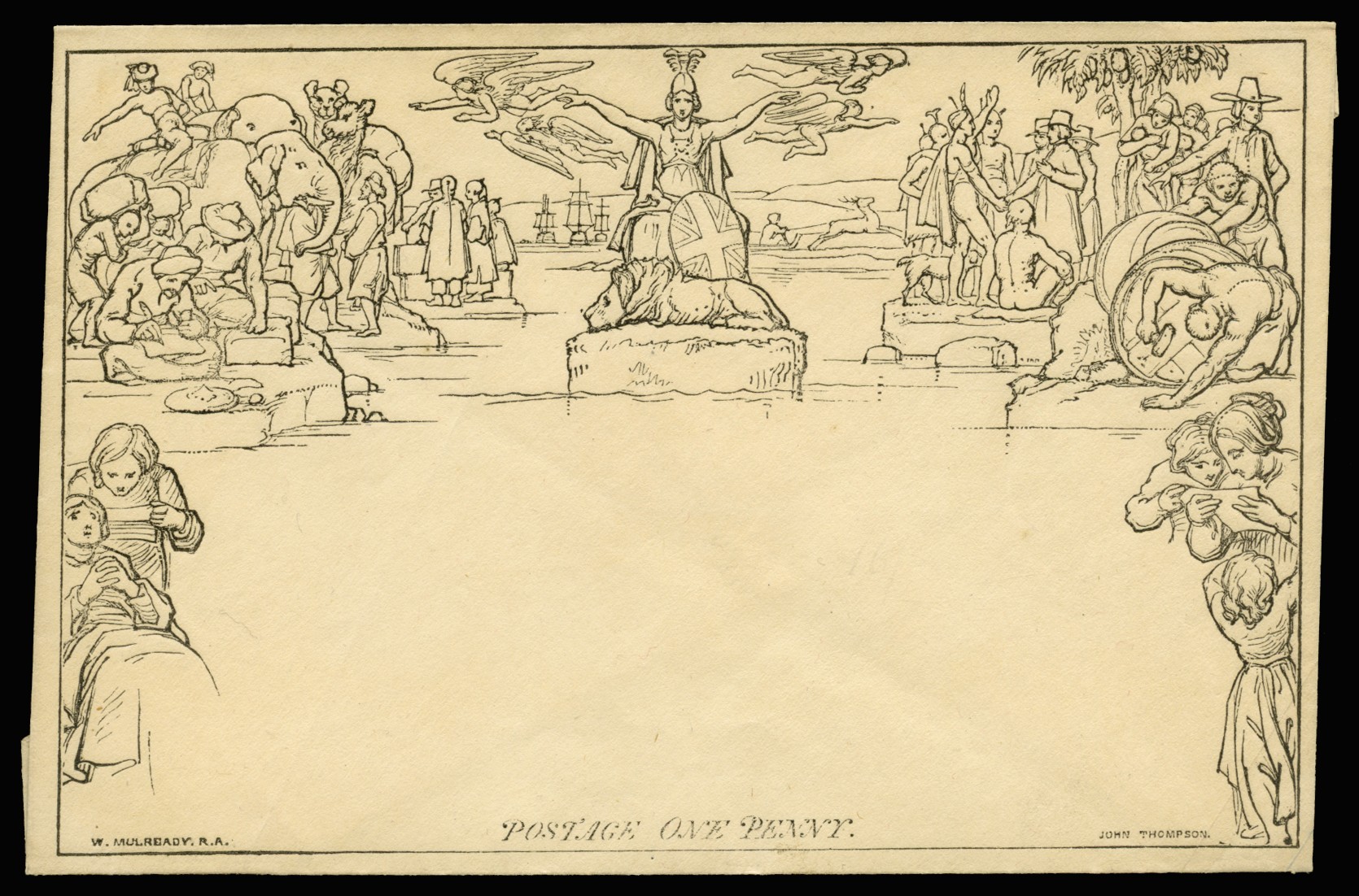 1840 1d Mulready Envelope (Forme 4, Stereo A176)....
