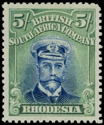 1922-4 5/- Head Die IIIB, perf 15, white...