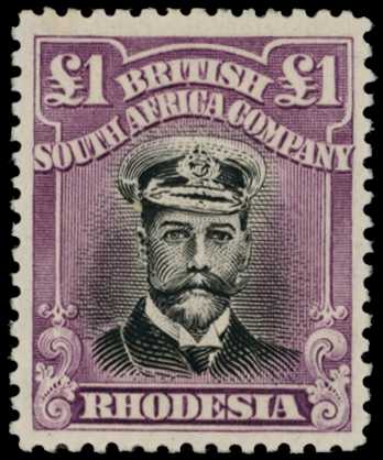 1922-3 £1 Head Die IIIB, perf 14, white...