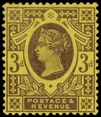 1887-1900 3d purple on orange, large part...