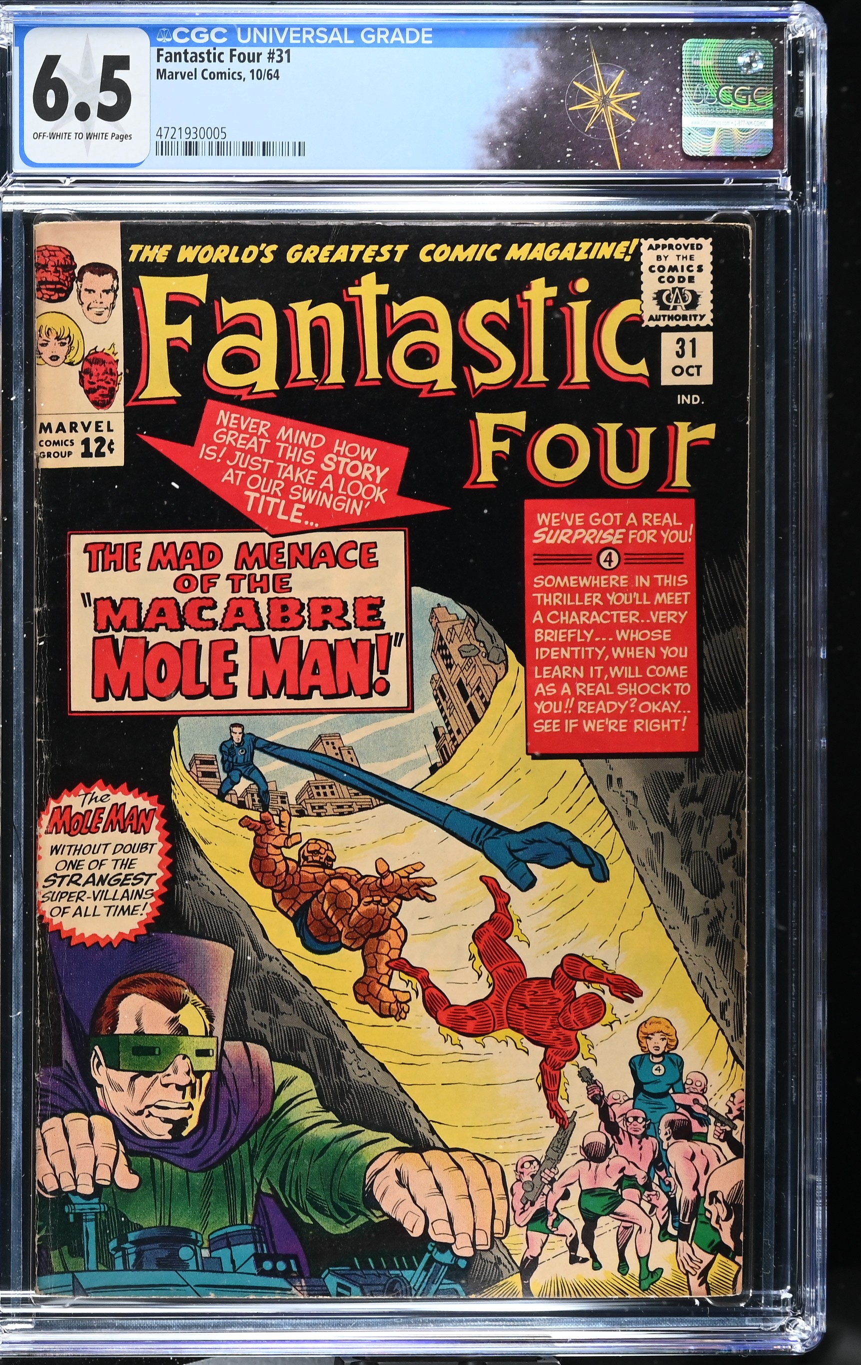 Fantastic Four #31 CGC 6.5 1st Appearance of Doctor Franklin Storm (Marvel Comics, 1964) Off-White to White Pages