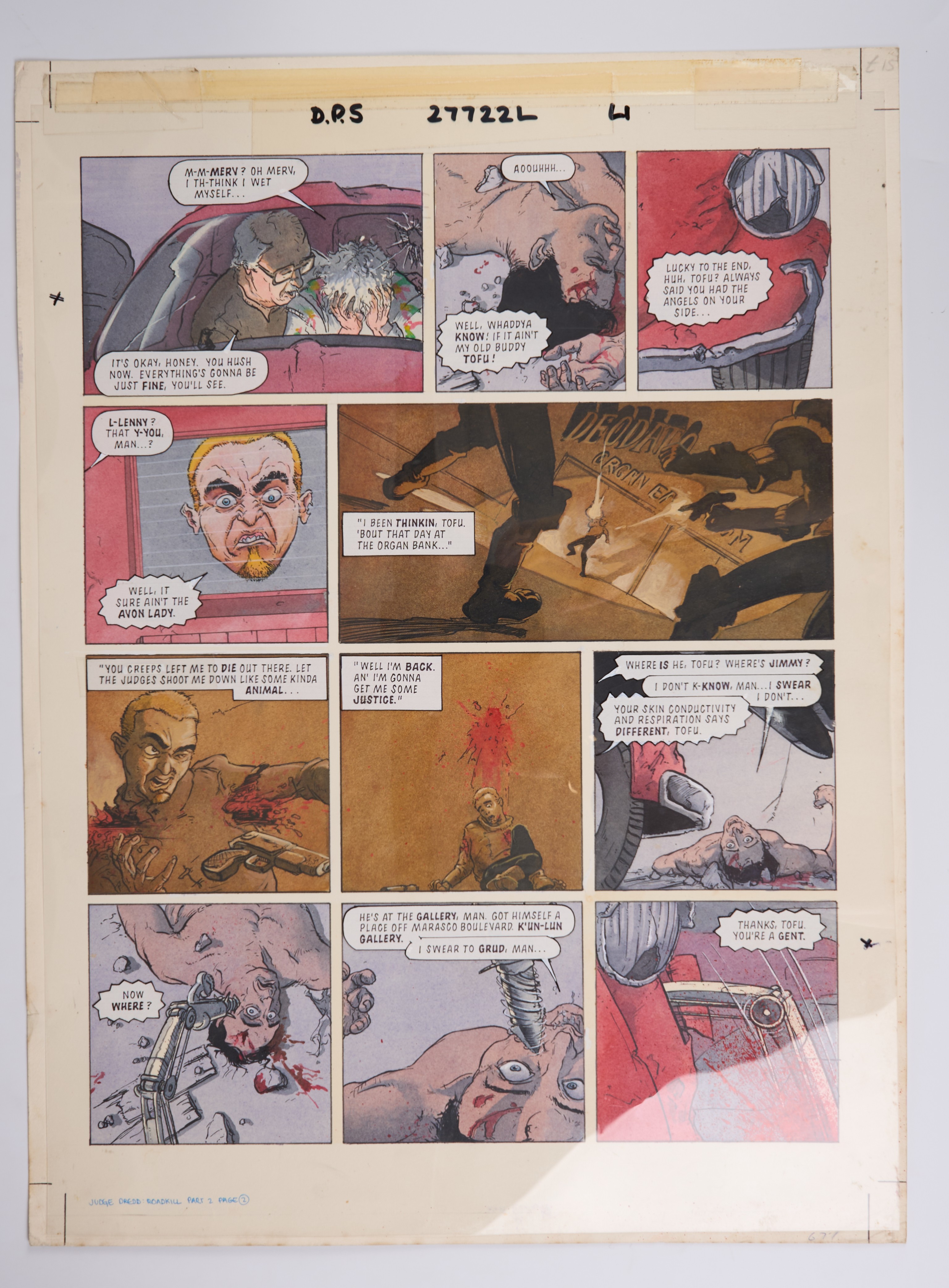 Peter Doherty 2000 AD Prog #857 Roadkill Colour Story Page 2 (Fleetway, 1993)