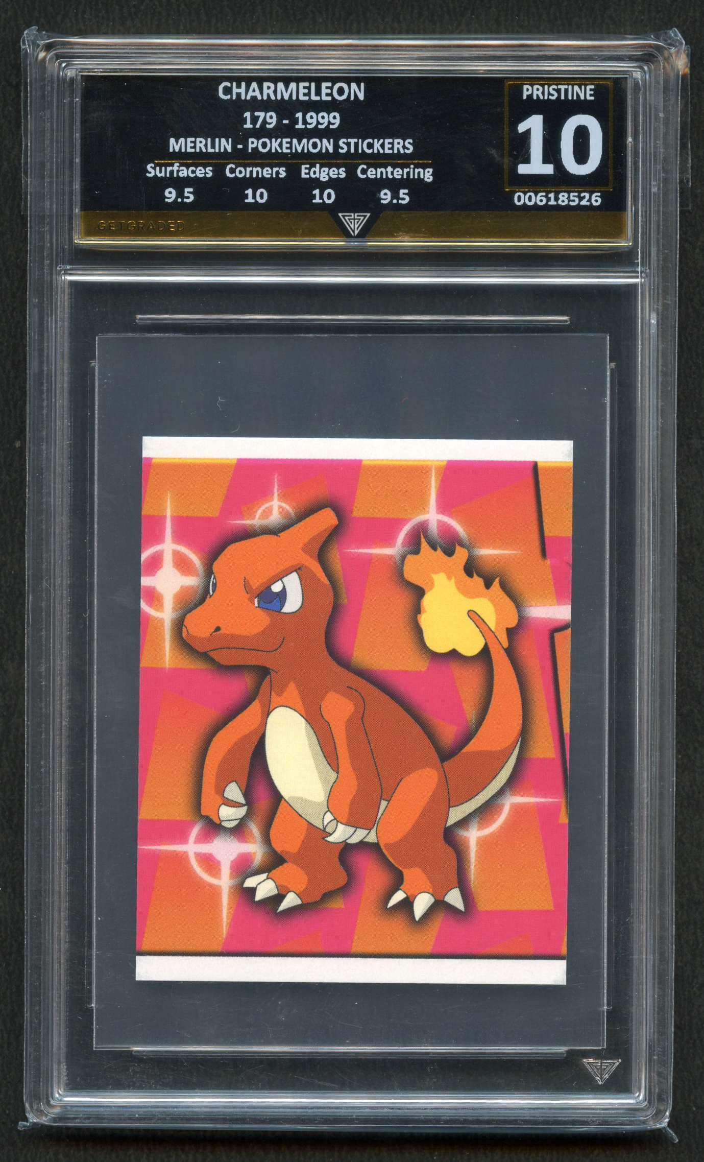Get Graded Pristine 10 Charmeleon #199 Merlin Pokémon Stickers 1999