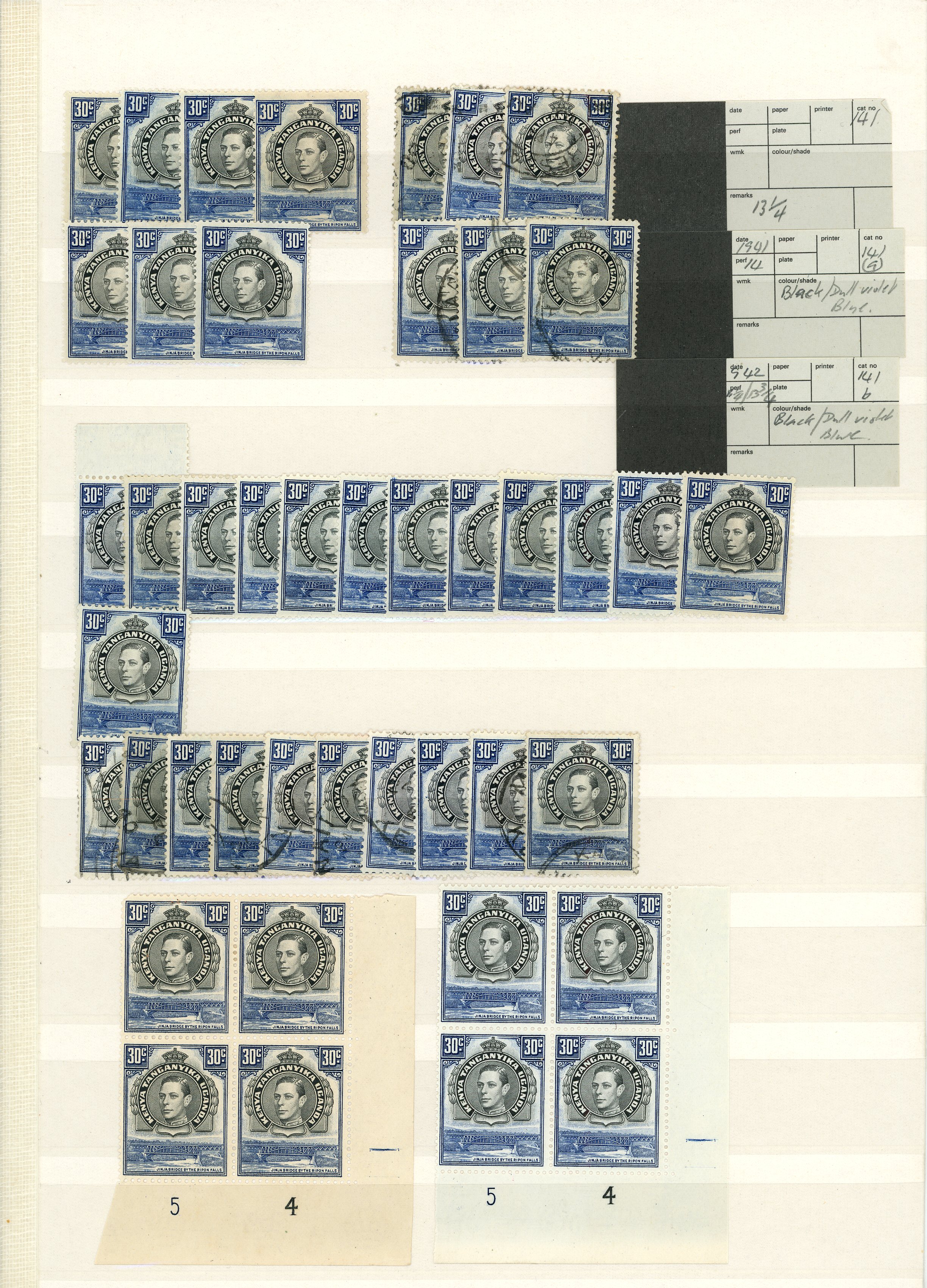 1938-52 30c study collection on stocksheets...