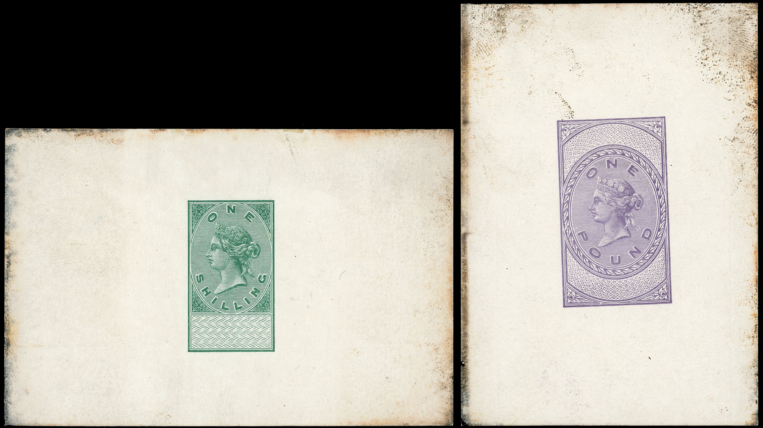 GB DLR appropriated Dies 1s and £1 Die proofs in COLOUR. 