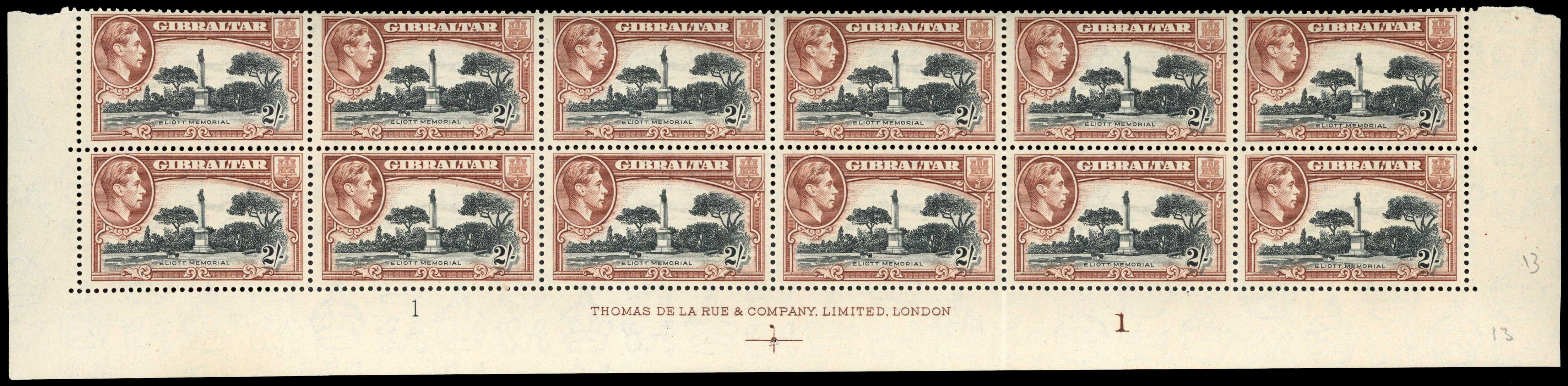 Gibraltar SG 128ba, bb block mint