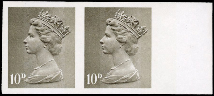 GB SG 741 1967-68 10d imprimatur pair