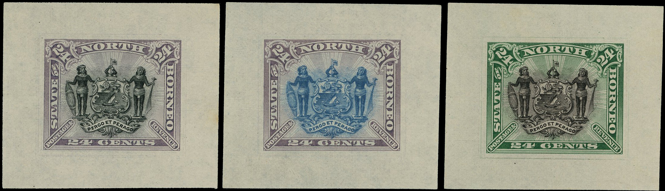 North Borneo 1894 Waterlow Colour Die Proofs of 24c Design. 