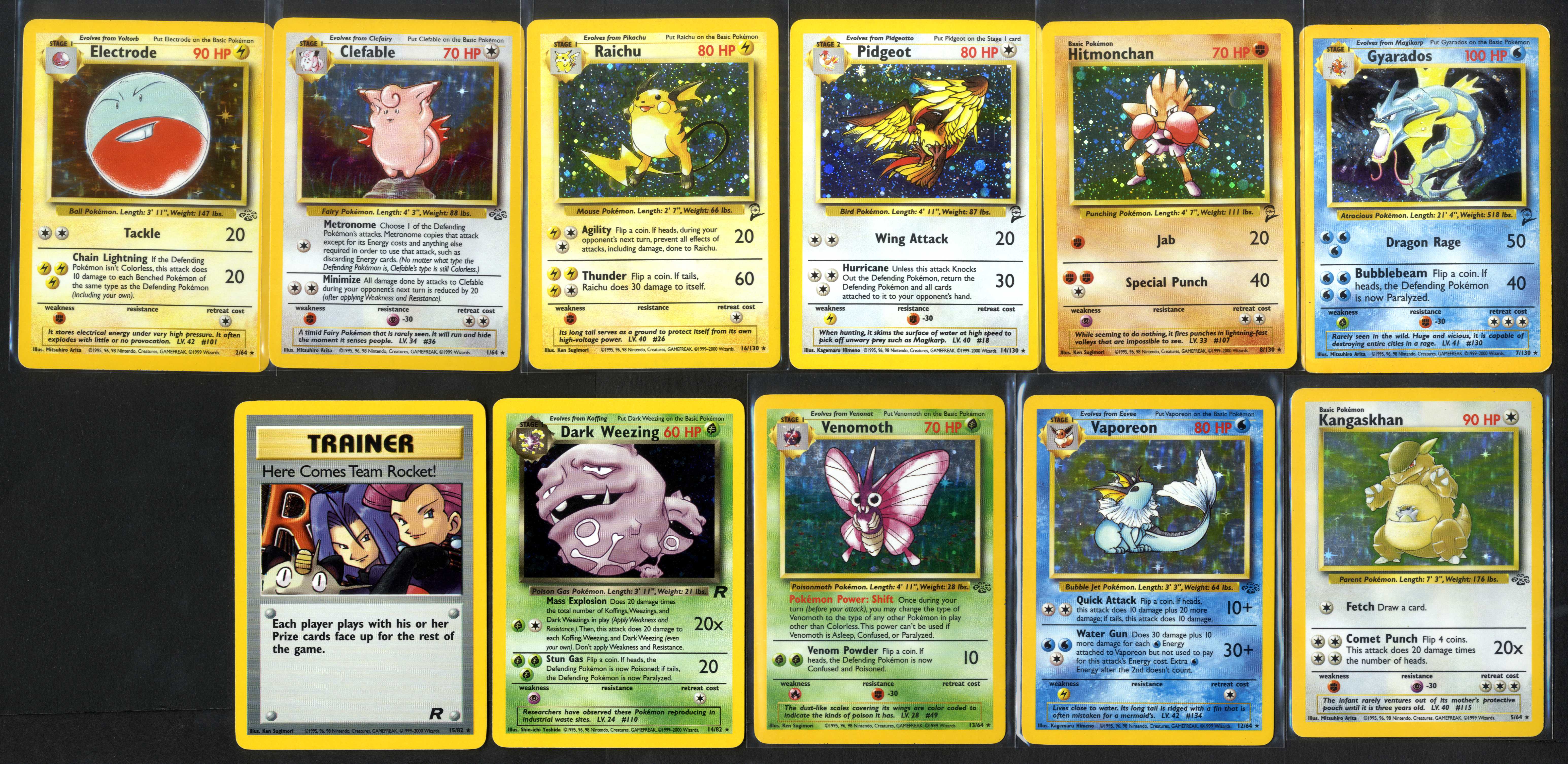 Vintage Holo Bundle - 11 cards - Jungle,  Base Set 2 & Team Rocket
